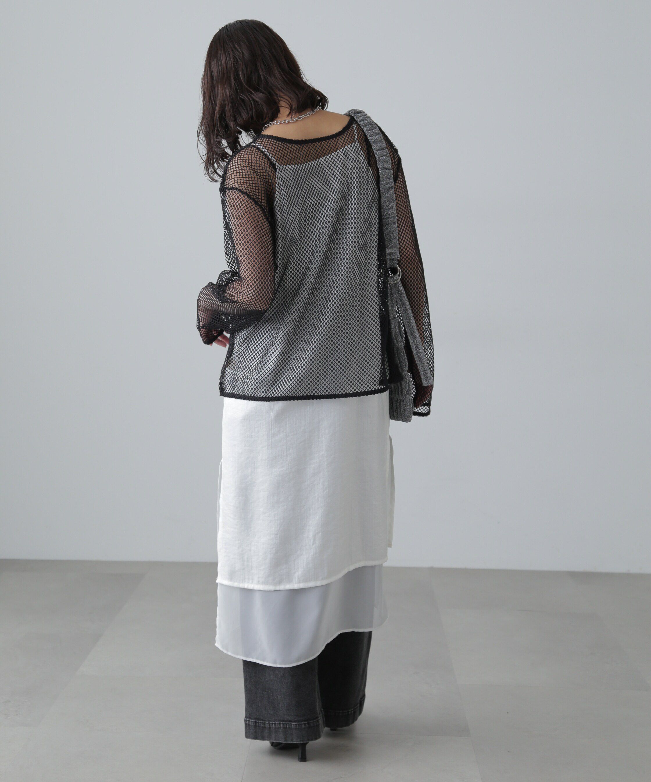  「メッシュロングTシャツ」|Tシャツ・カットソー|