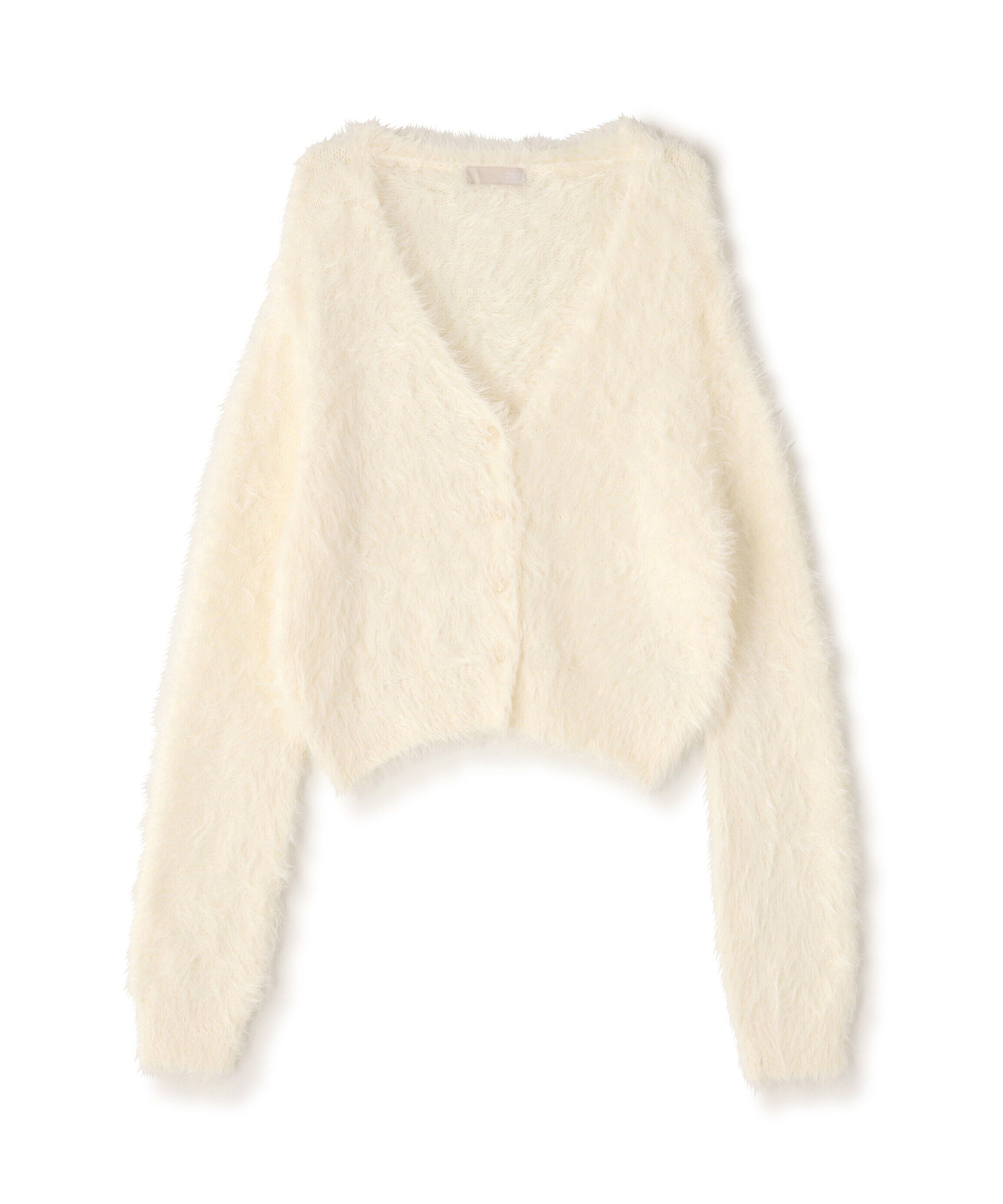  「Vネックフェザーショート丈カーディガン」|ニット・セーター|