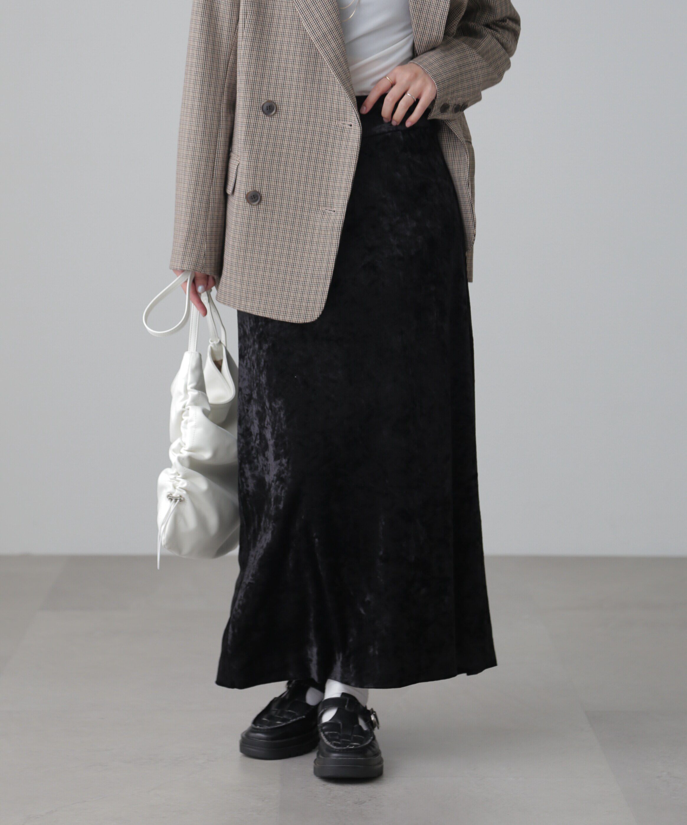  「クラッシュベロアナロースカート」|スカート|