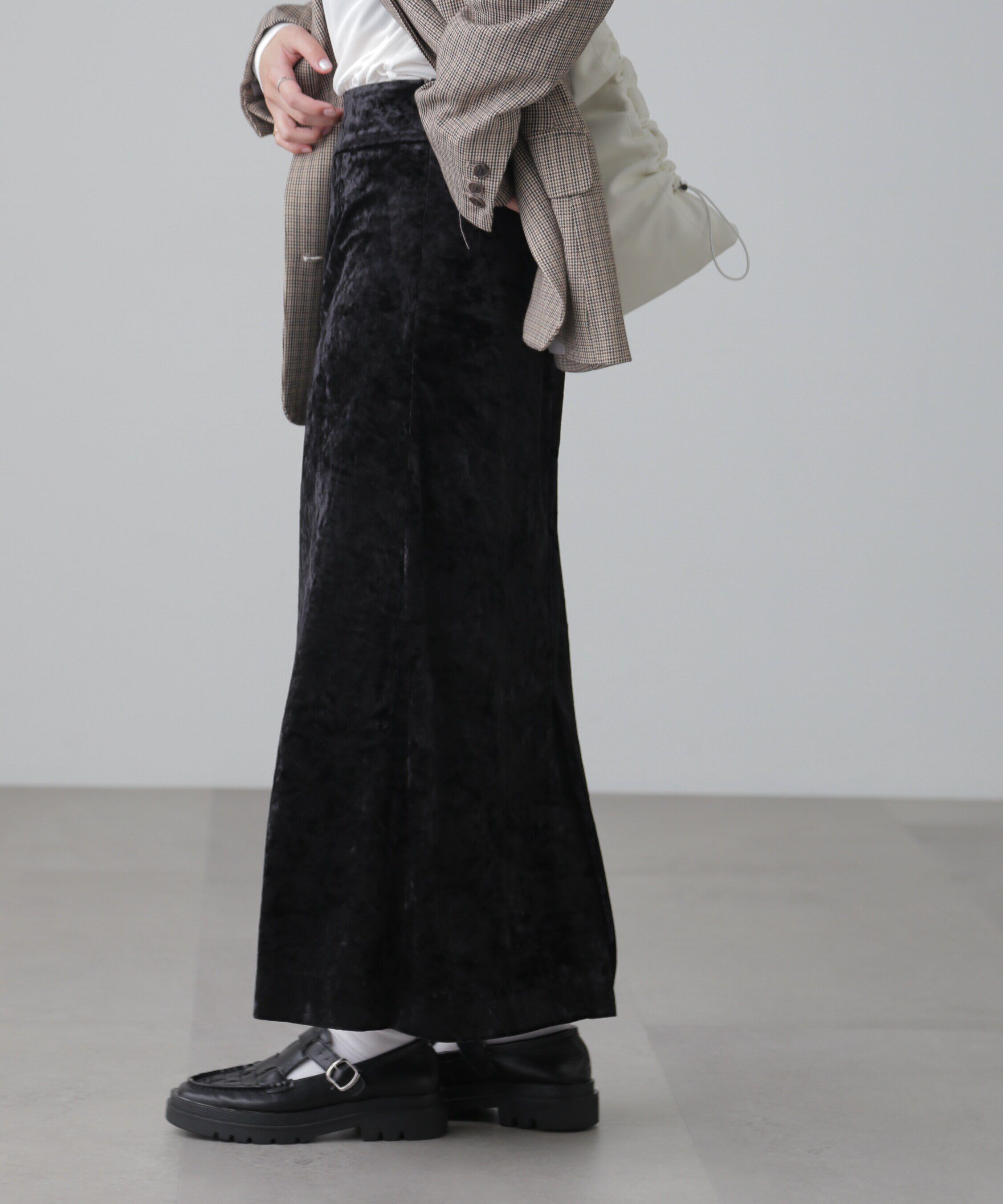  「クラッシュベロアナロースカート」|スカート|