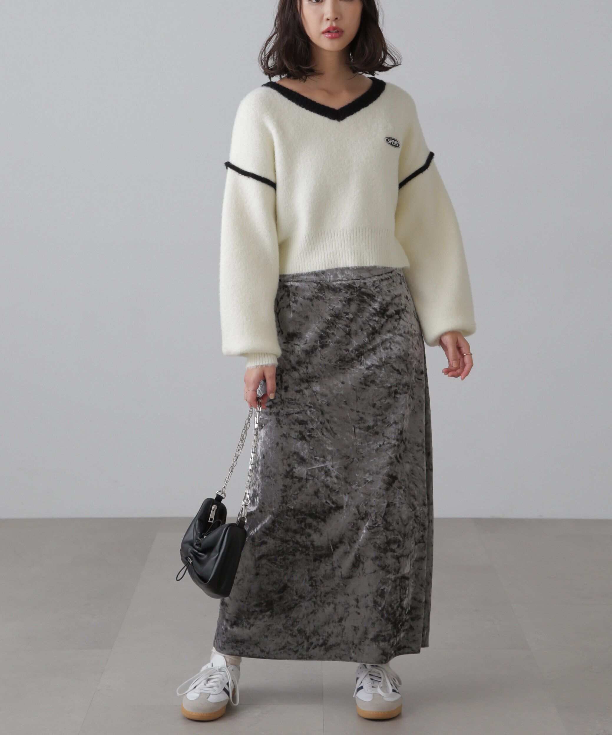  「クラッシュベロアナロースカート」|スカート|