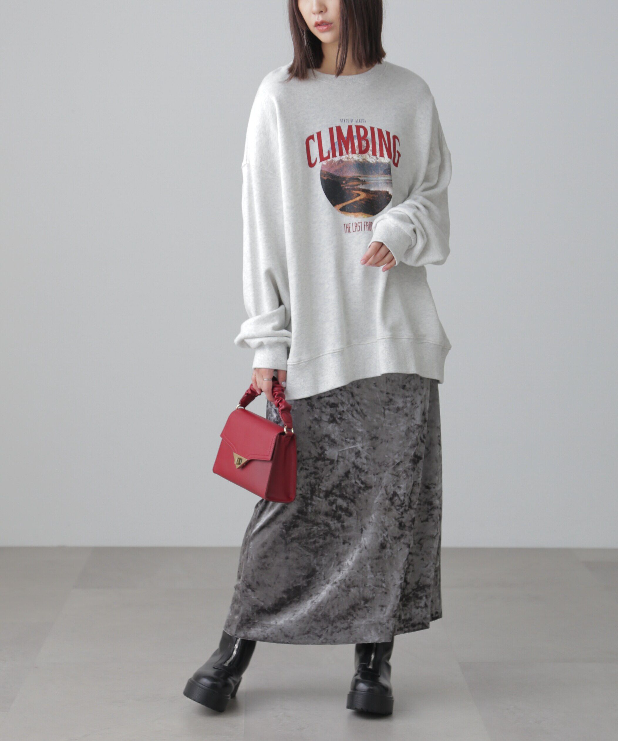  「クラッシュベロアナロースカート」|スカート|