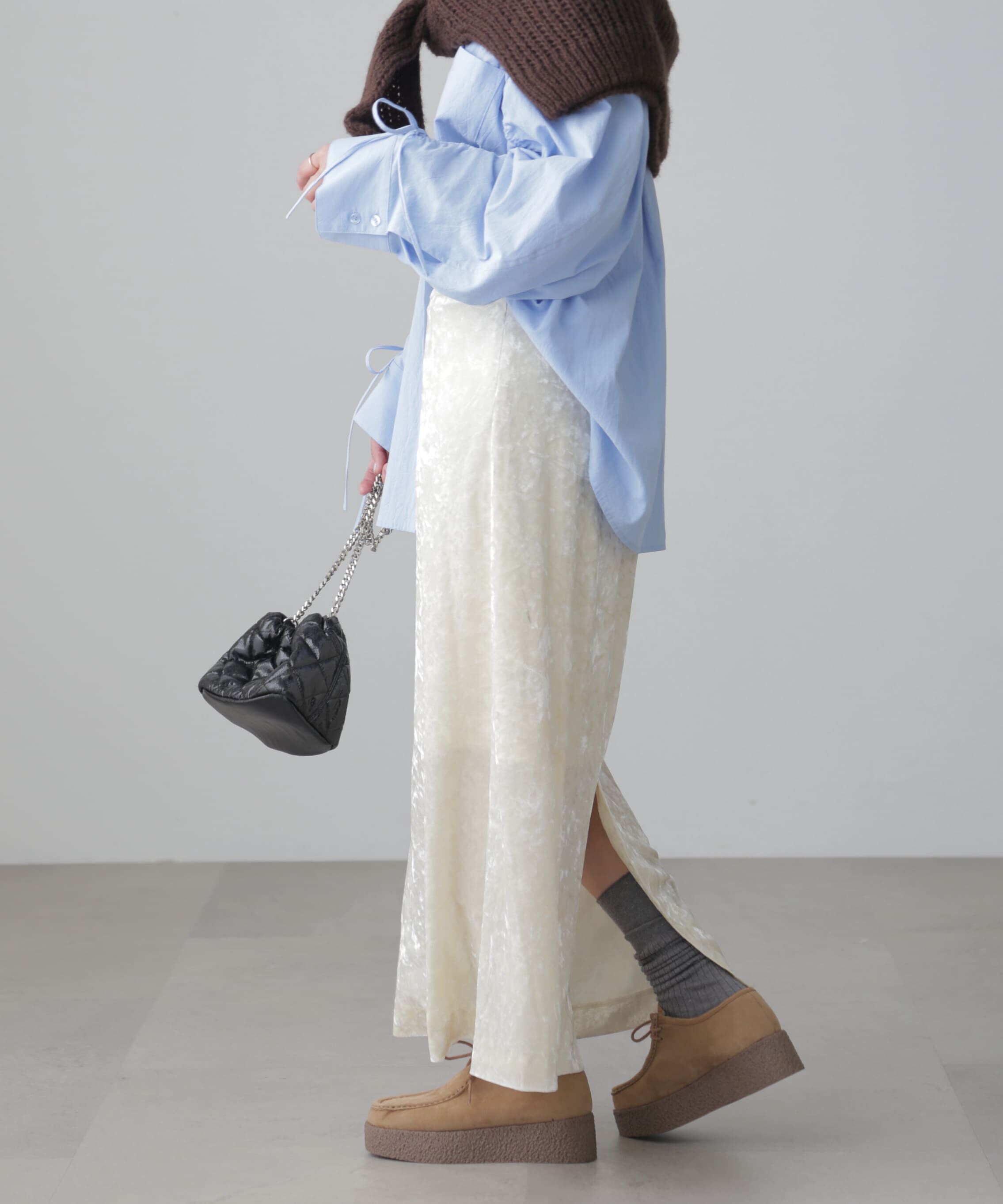  「クラッシュベロアナロースカート」|スカート|