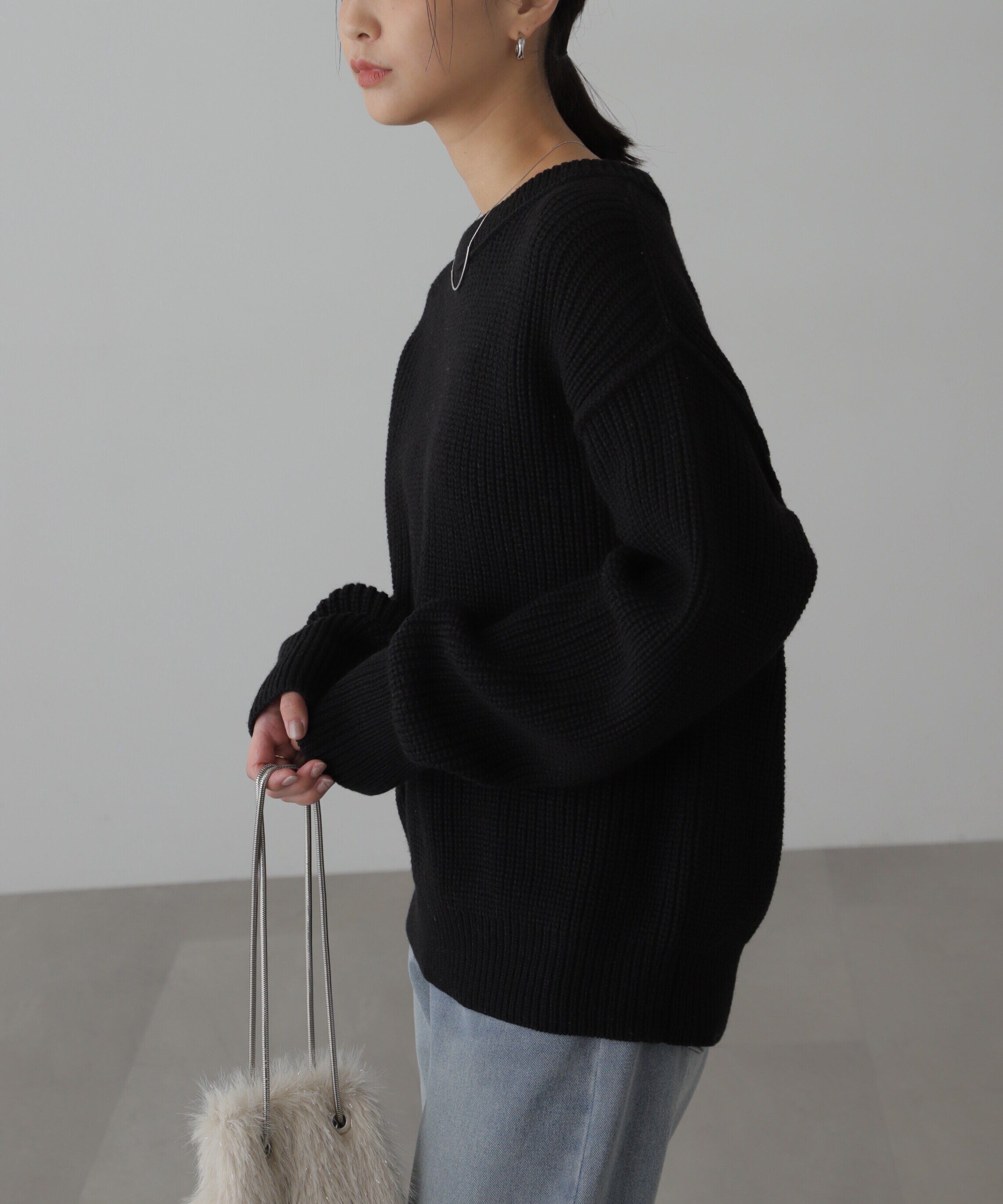  「畦チュニック丈ニット」|ニット・セーター|