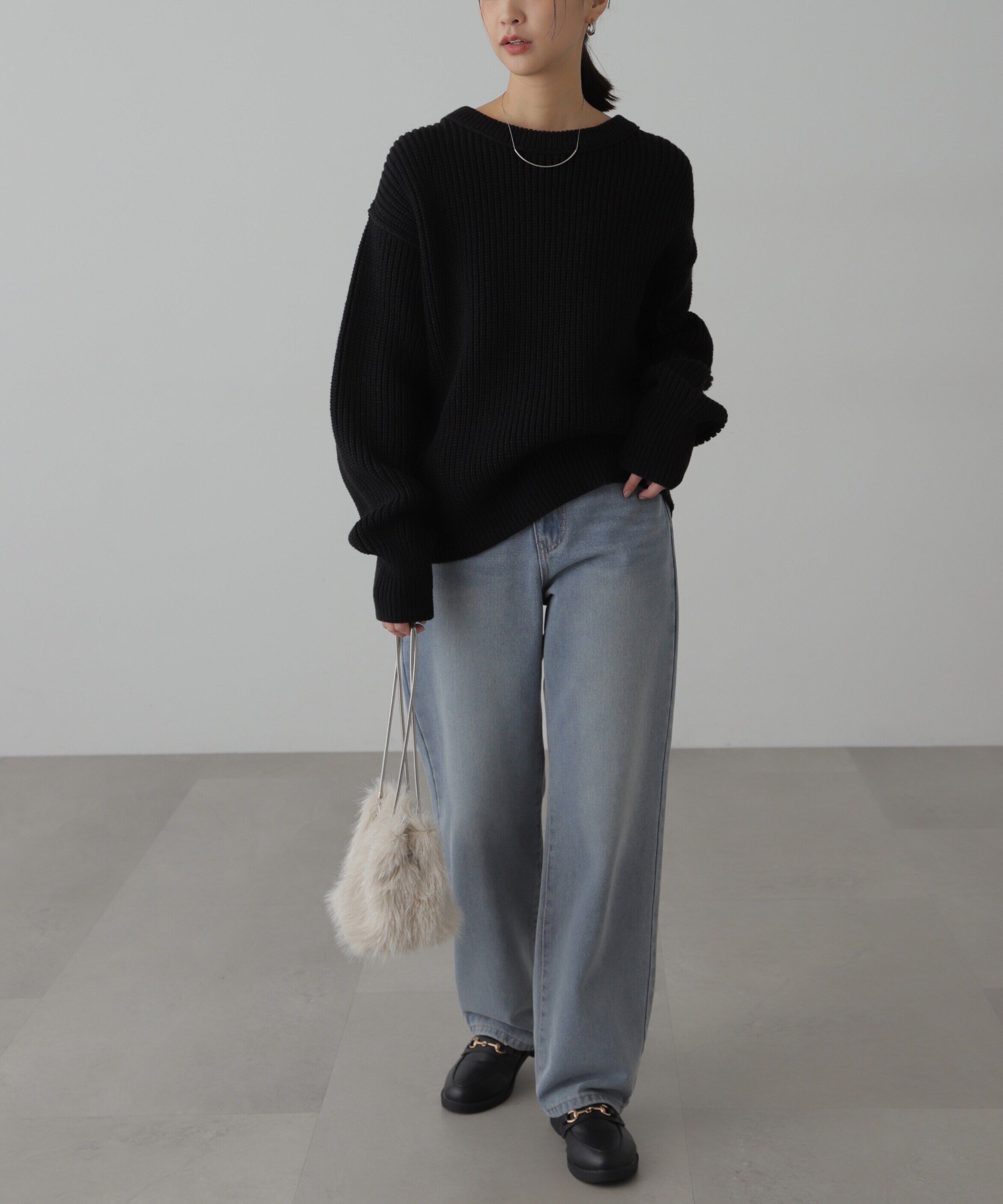  「畦チュニック丈ニット」|ニット・セーター|