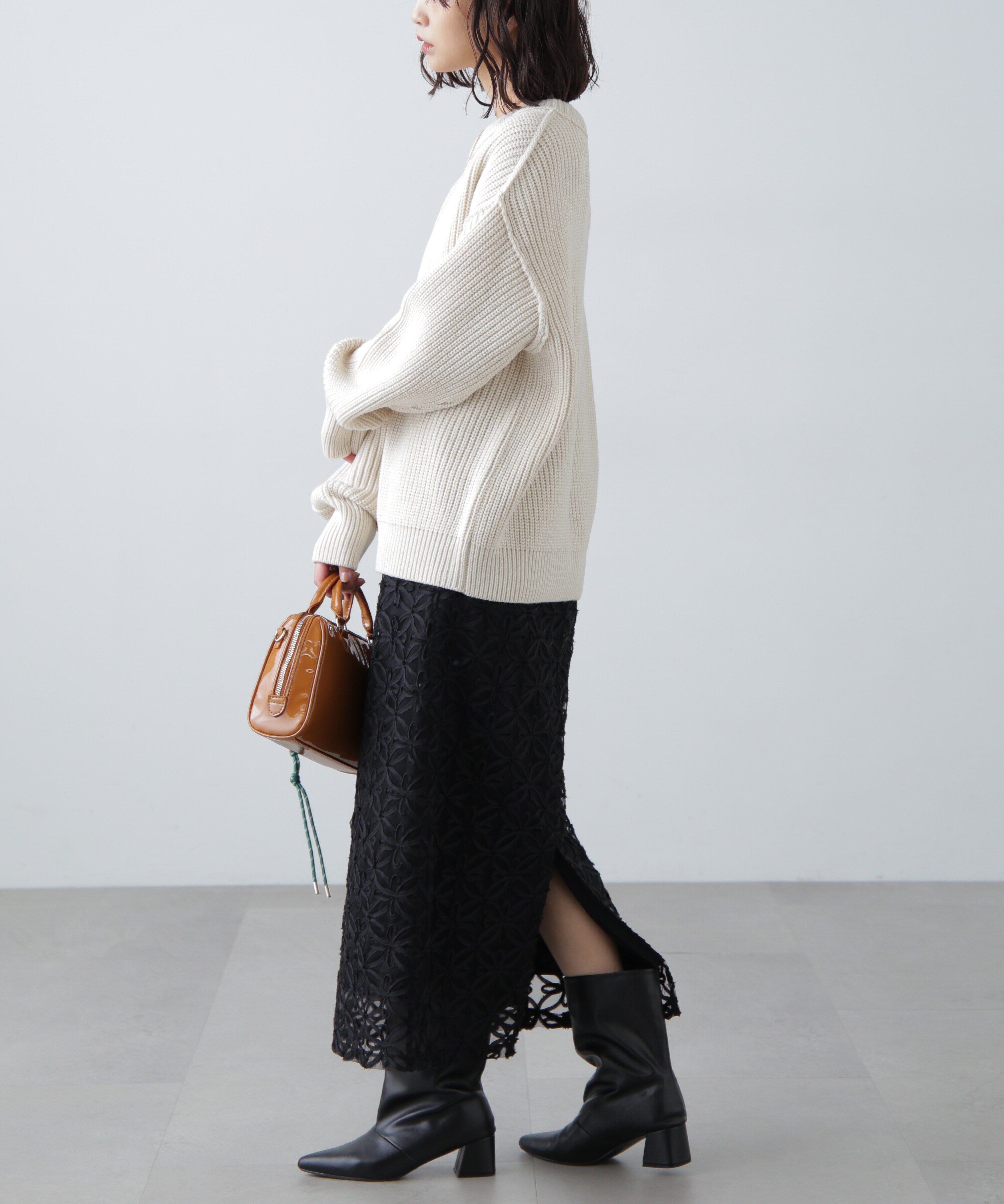  「畦チュニック丈ニット」|ニット・セーター|