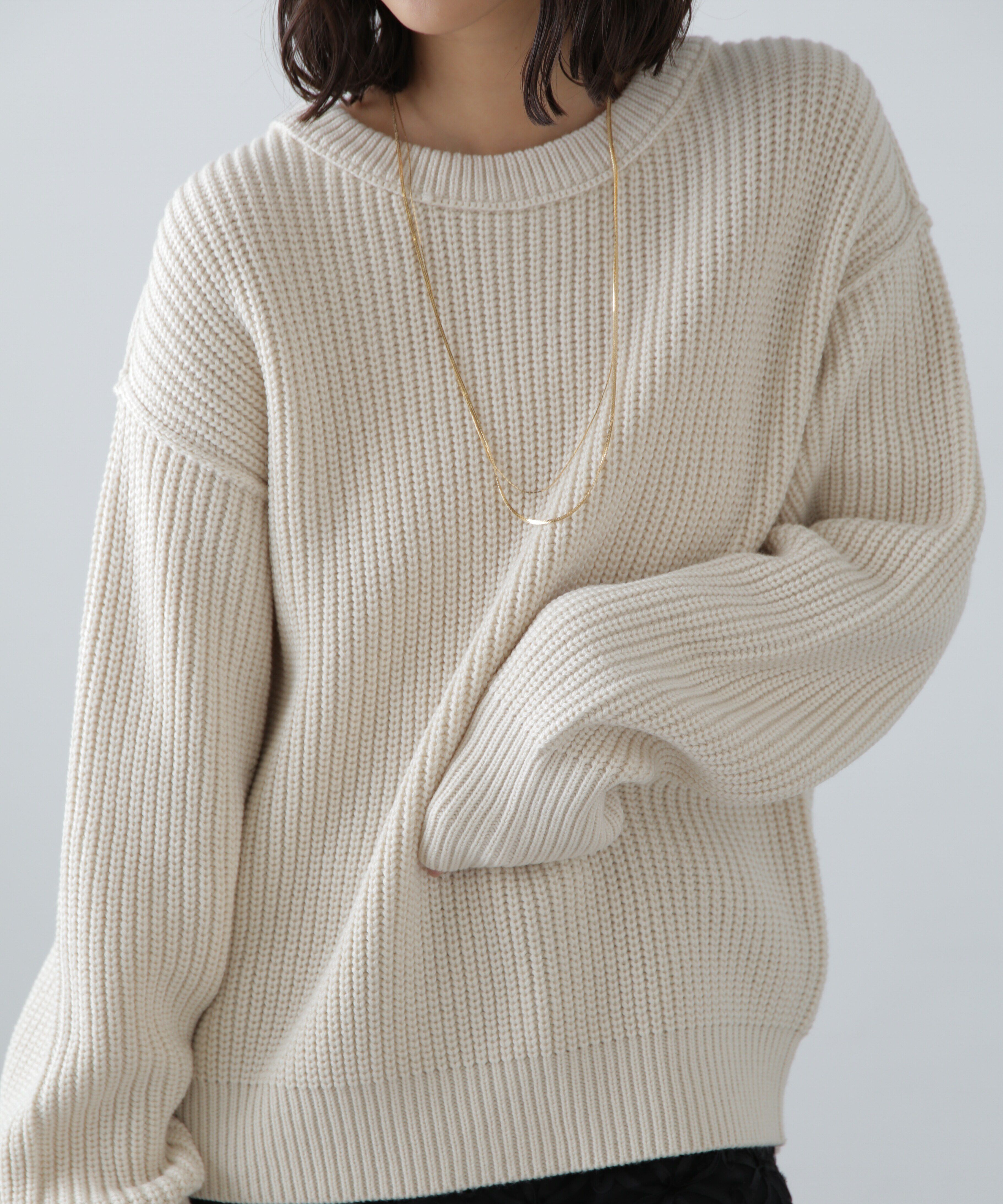  「畦チュニック丈ニット」|ニット・セーター|