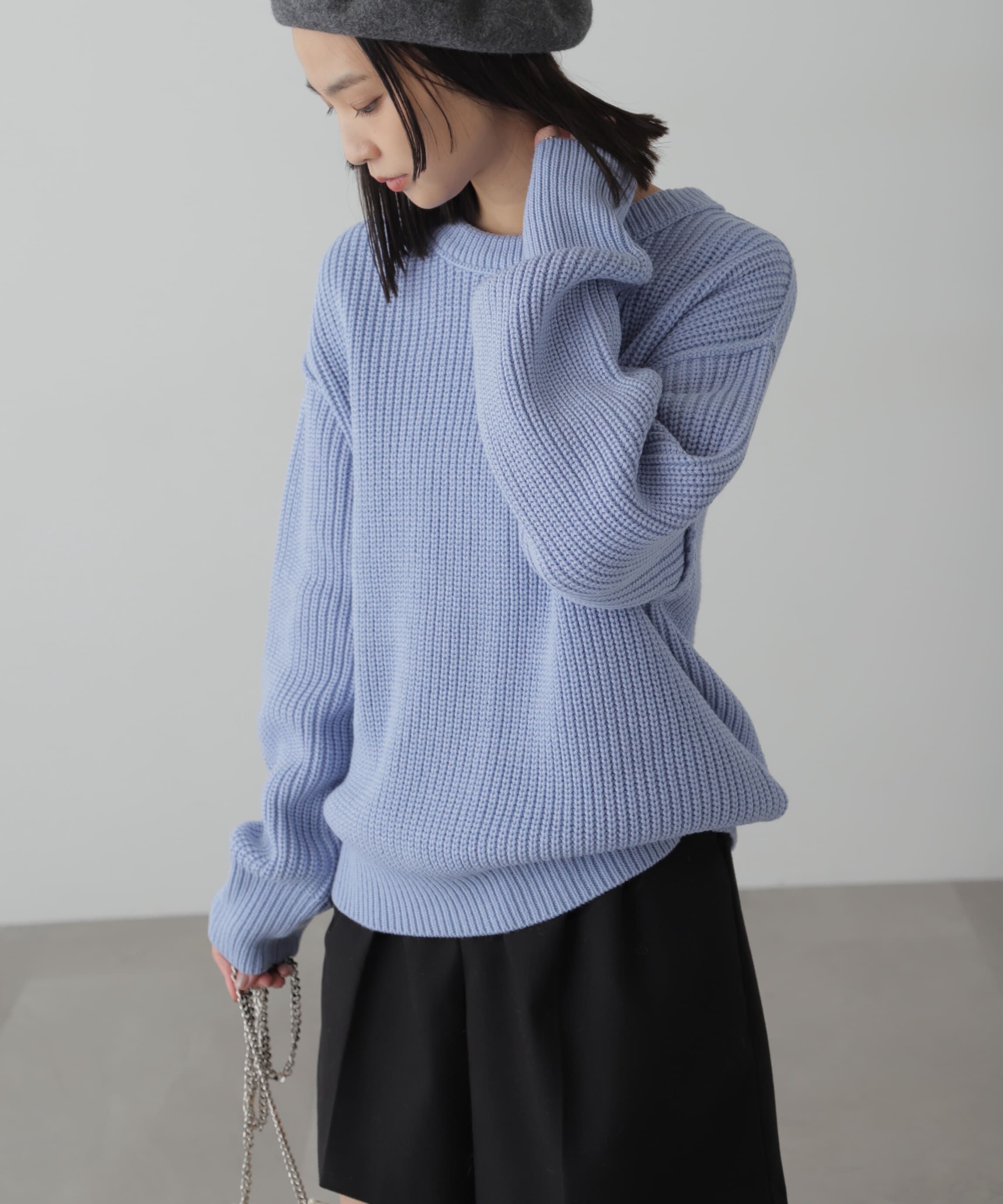  「畦チュニック丈ニット」|ニット・セーター|