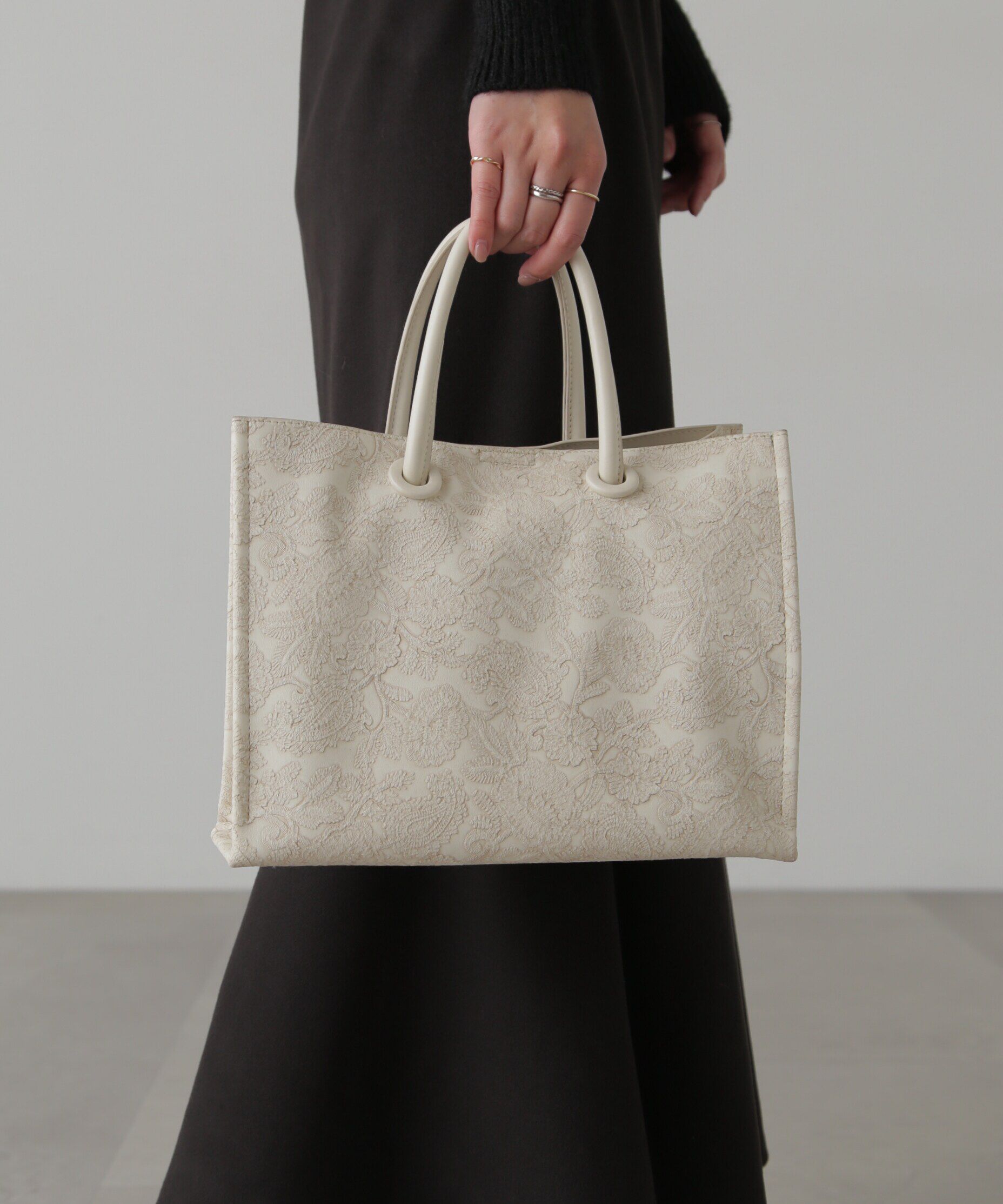  「エンボスペイズリーバッグ」|その他|ホワイト