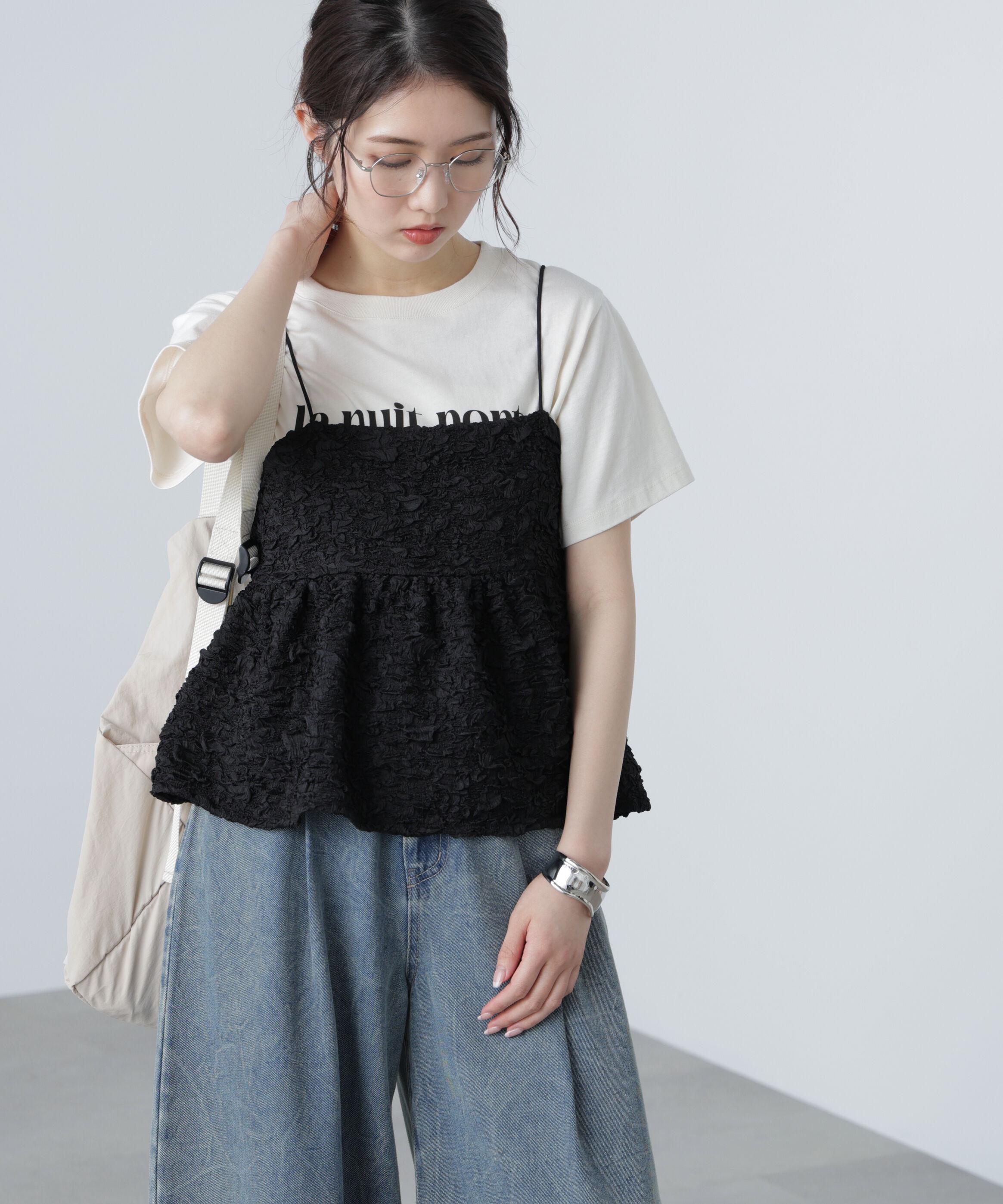  「ぽこぽこジャガードキャミソールビスチェ」|シャツ・ブラウス|