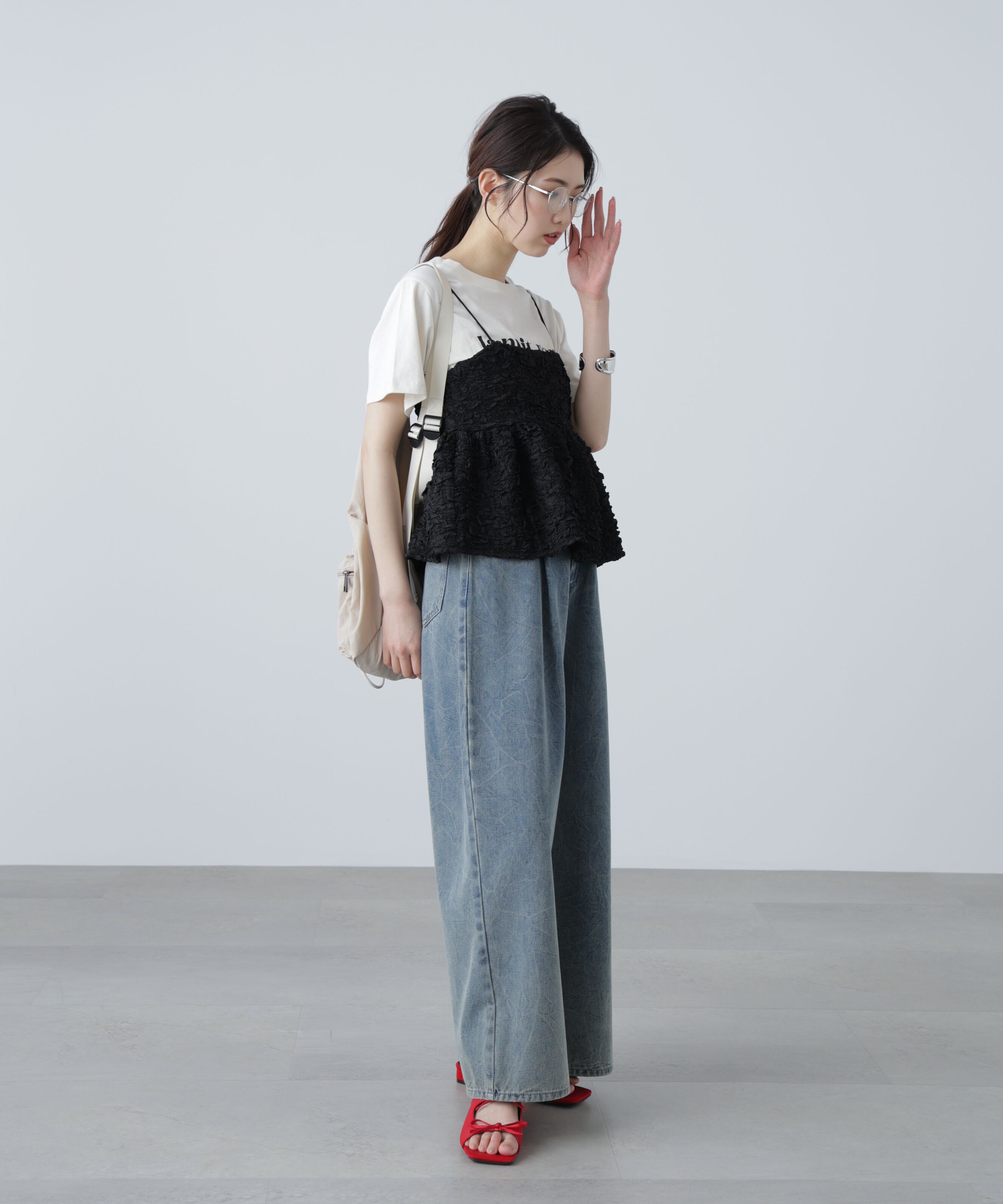  「ぽこぽこジャガードキャミソールビスチェ」|シャツ・ブラウス|