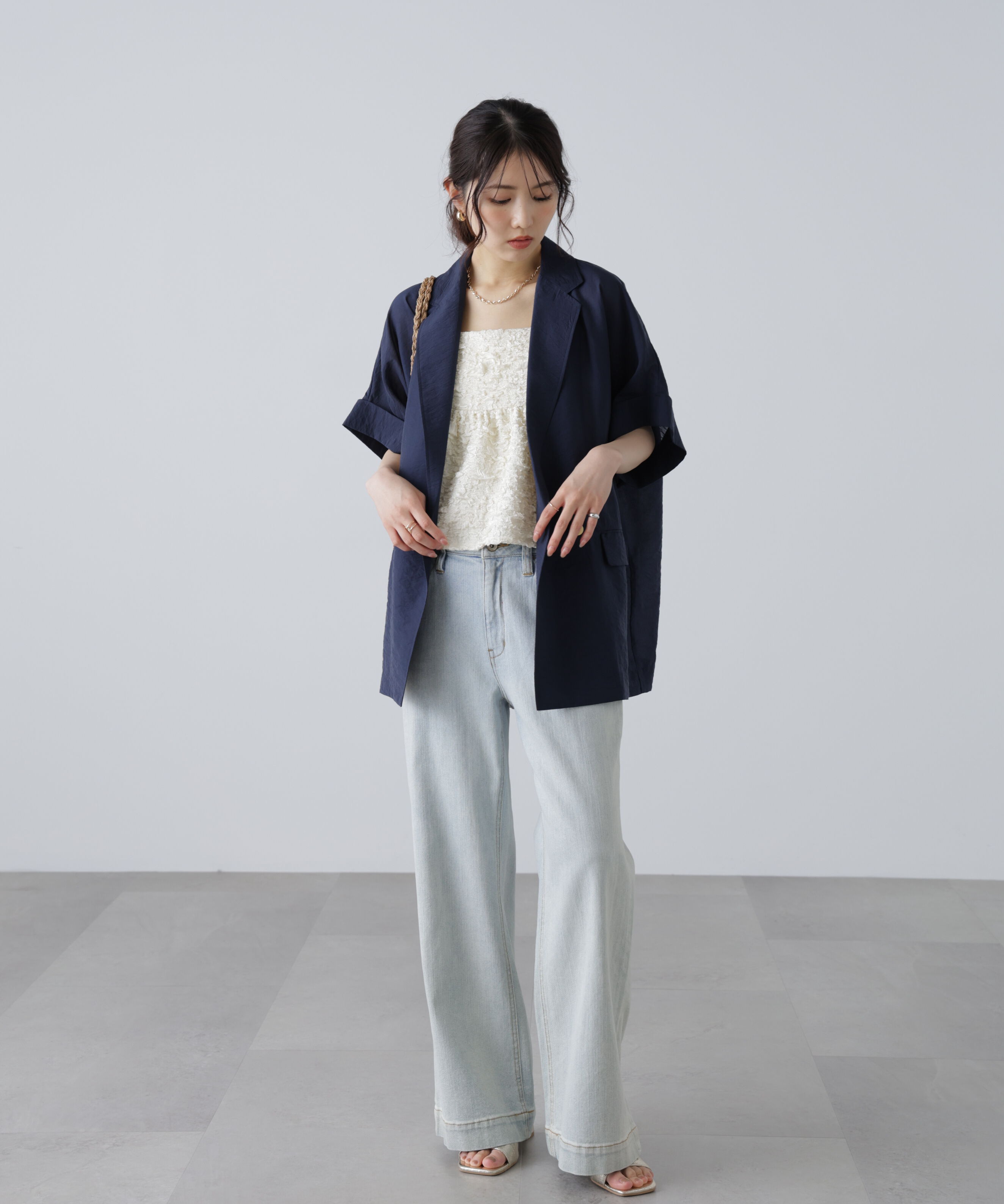  「ぽこぽこジャガードキャミソールビスチェ」|シャツ・ブラウス|