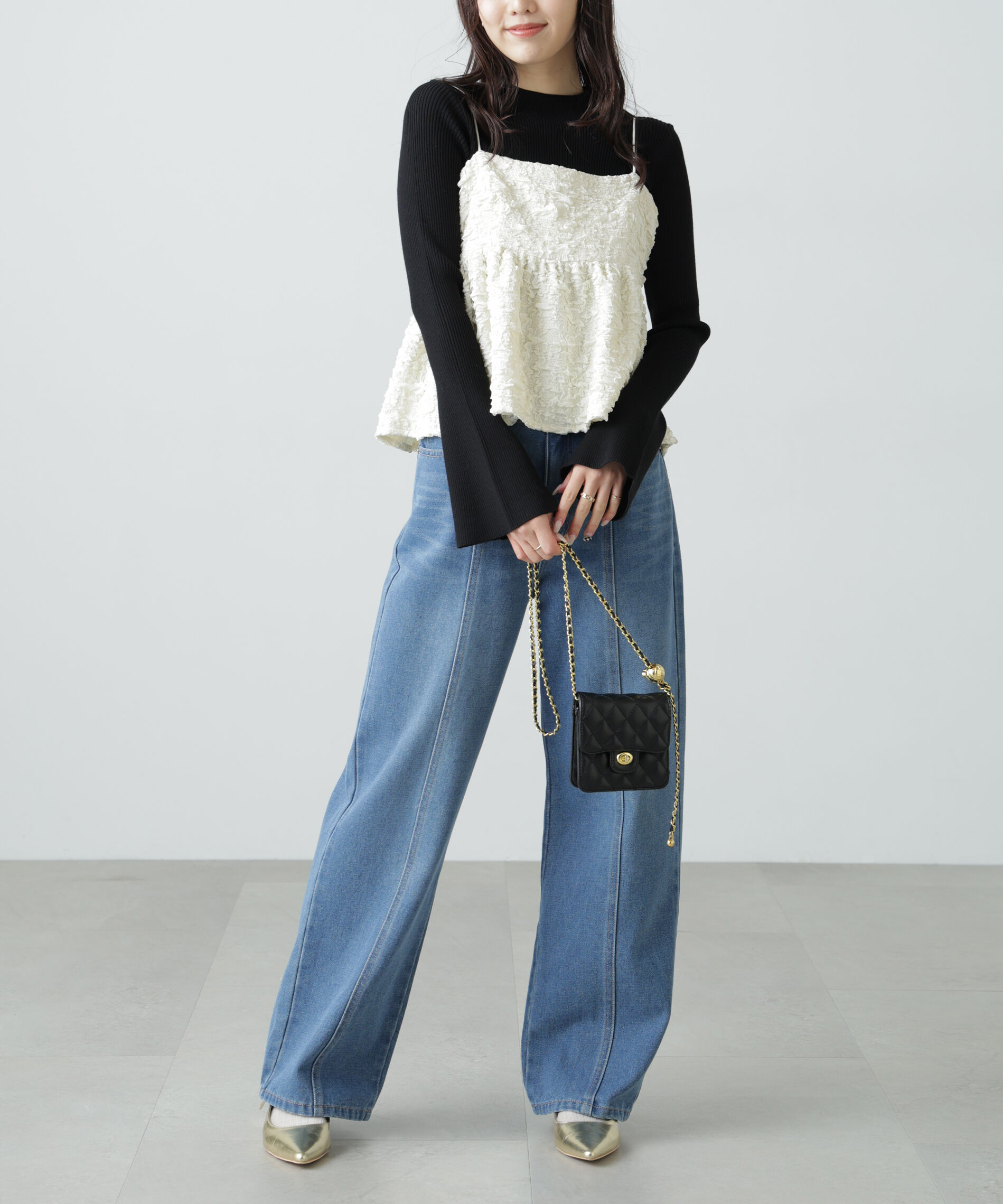  「ぽこぽこジャガードキャミソールビスチェ」|シャツ・ブラウス|