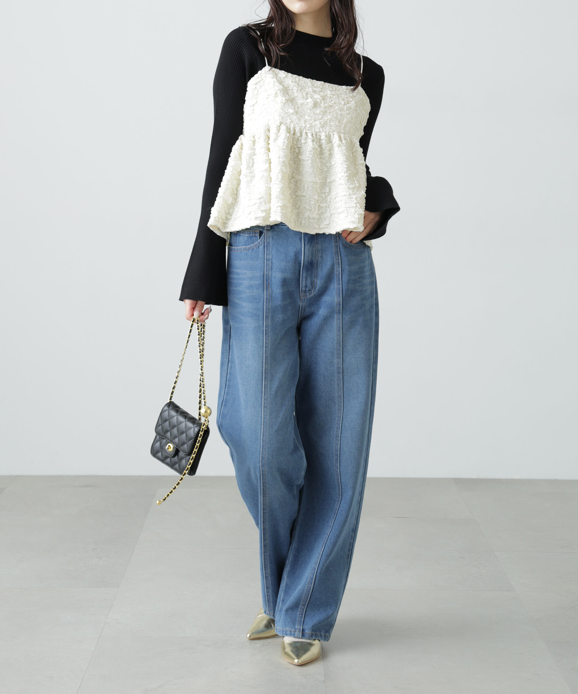  「ぽこぽこジャガードキャミソールビスチェ」|シャツ・ブラウス|