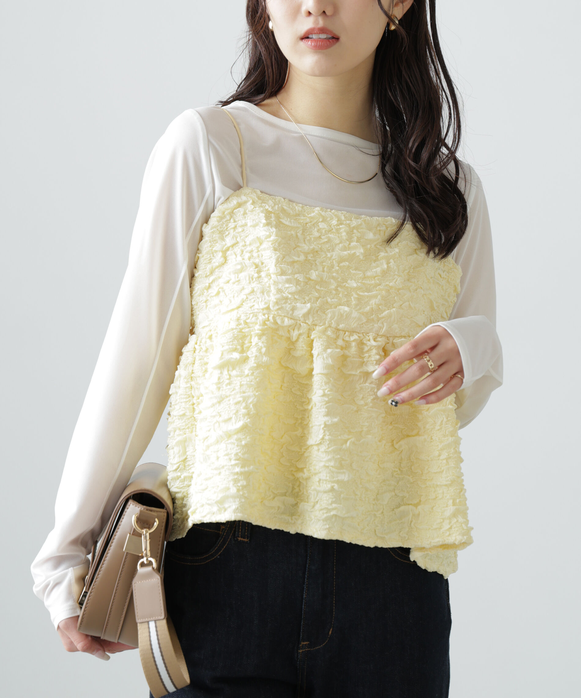  「ぽこぽこジャガードキャミソールビスチェ」|シャツ・ブラウス|