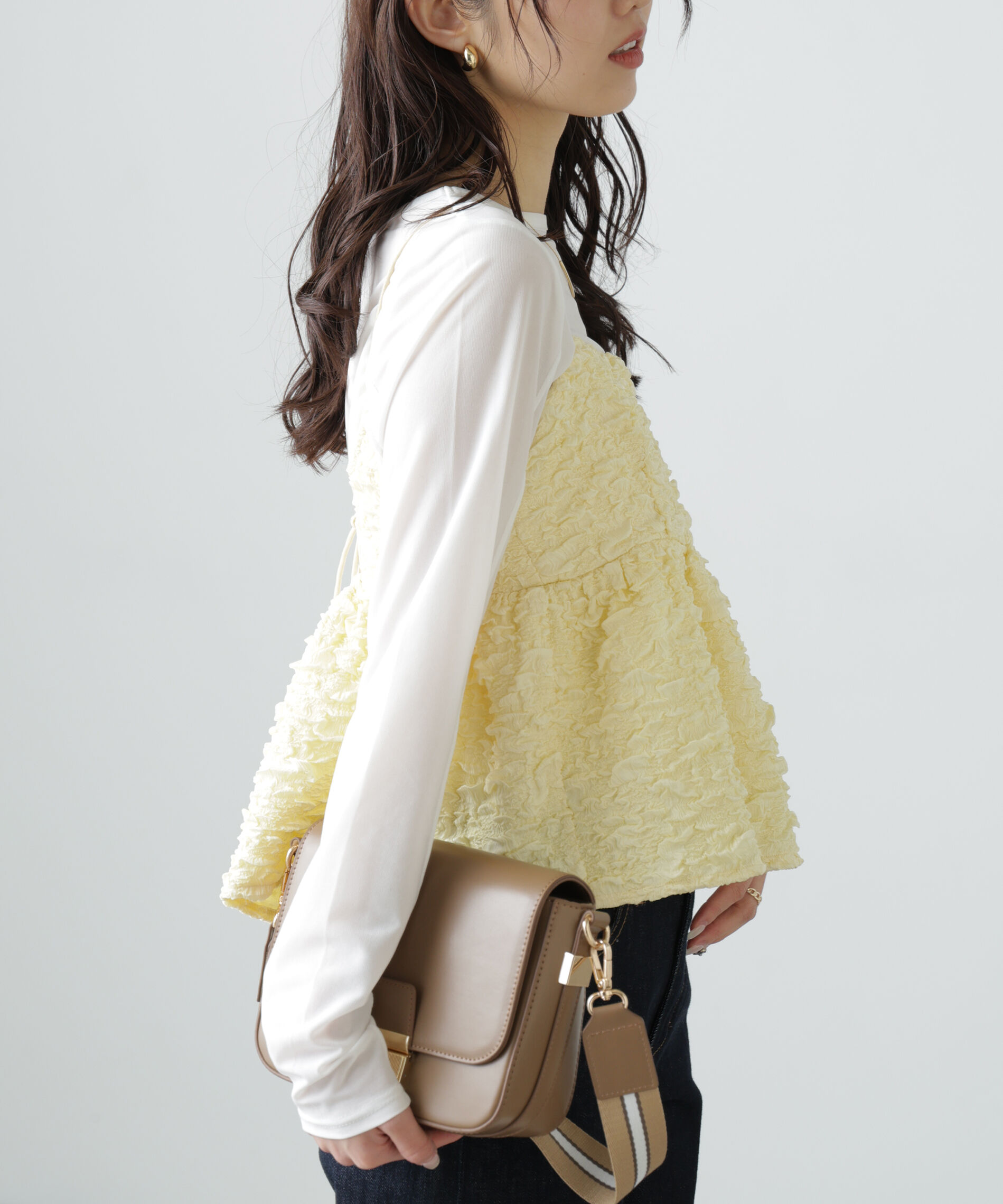  「ぽこぽこジャガードキャミソールビスチェ」|シャツ・ブラウス|