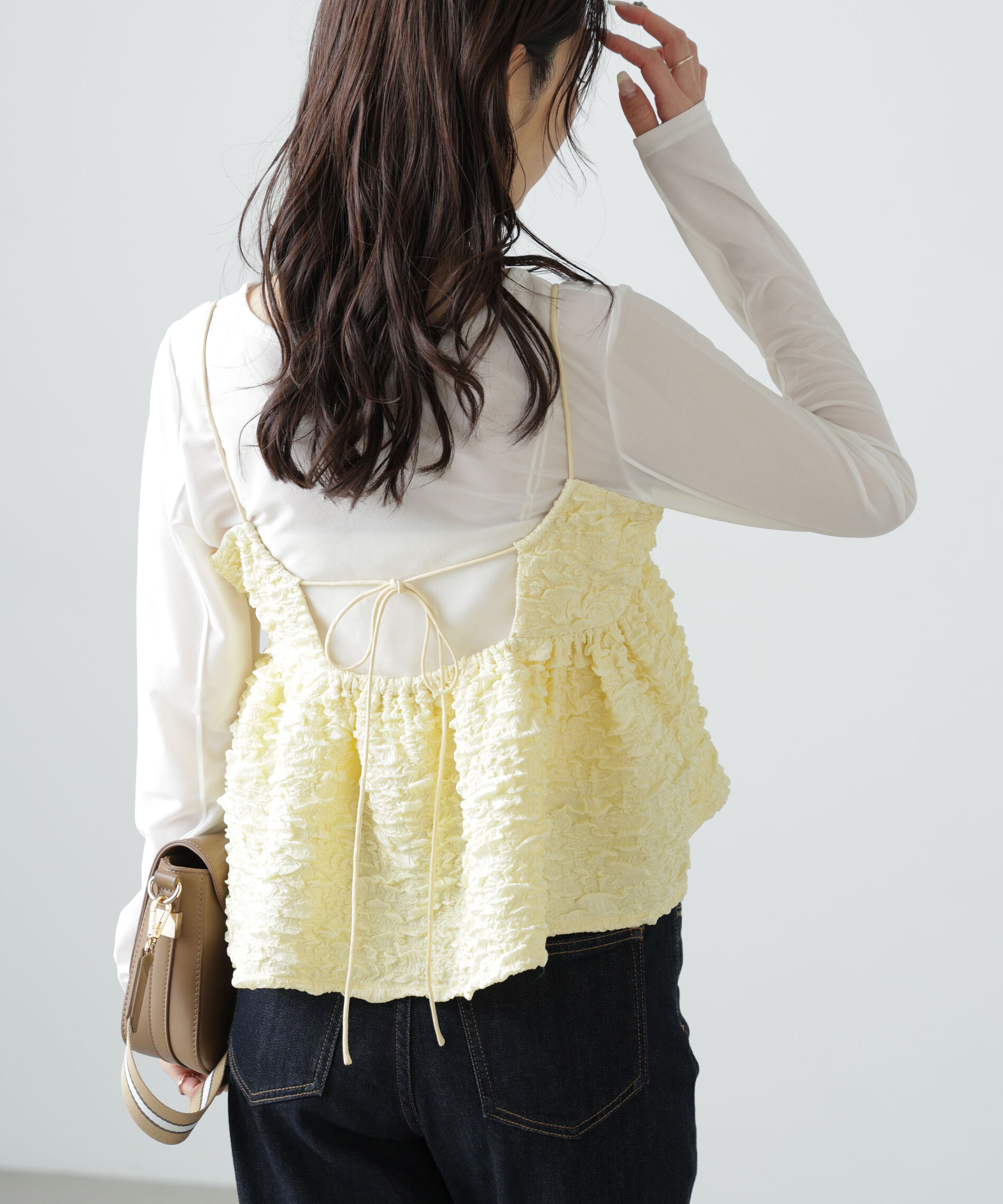  「ぽこぽこジャガードキャミソールビスチェ」|シャツ・ブラウス|