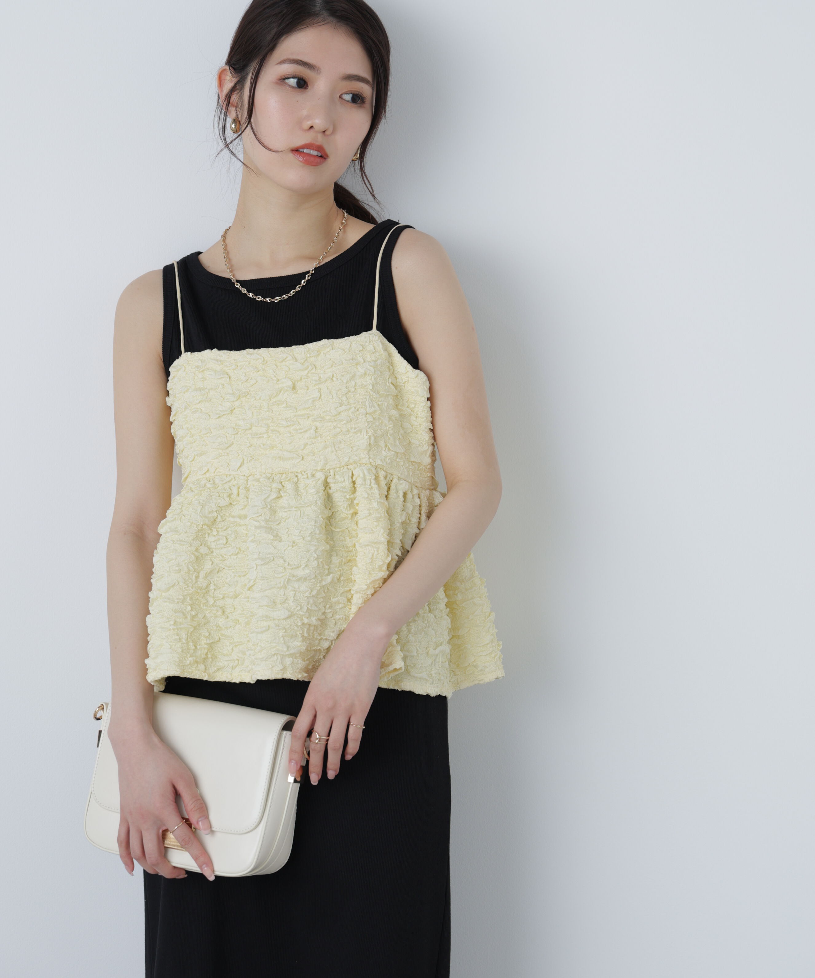  「ぽこぽこジャガードキャミソールビスチェ」|シャツ・ブラウス|