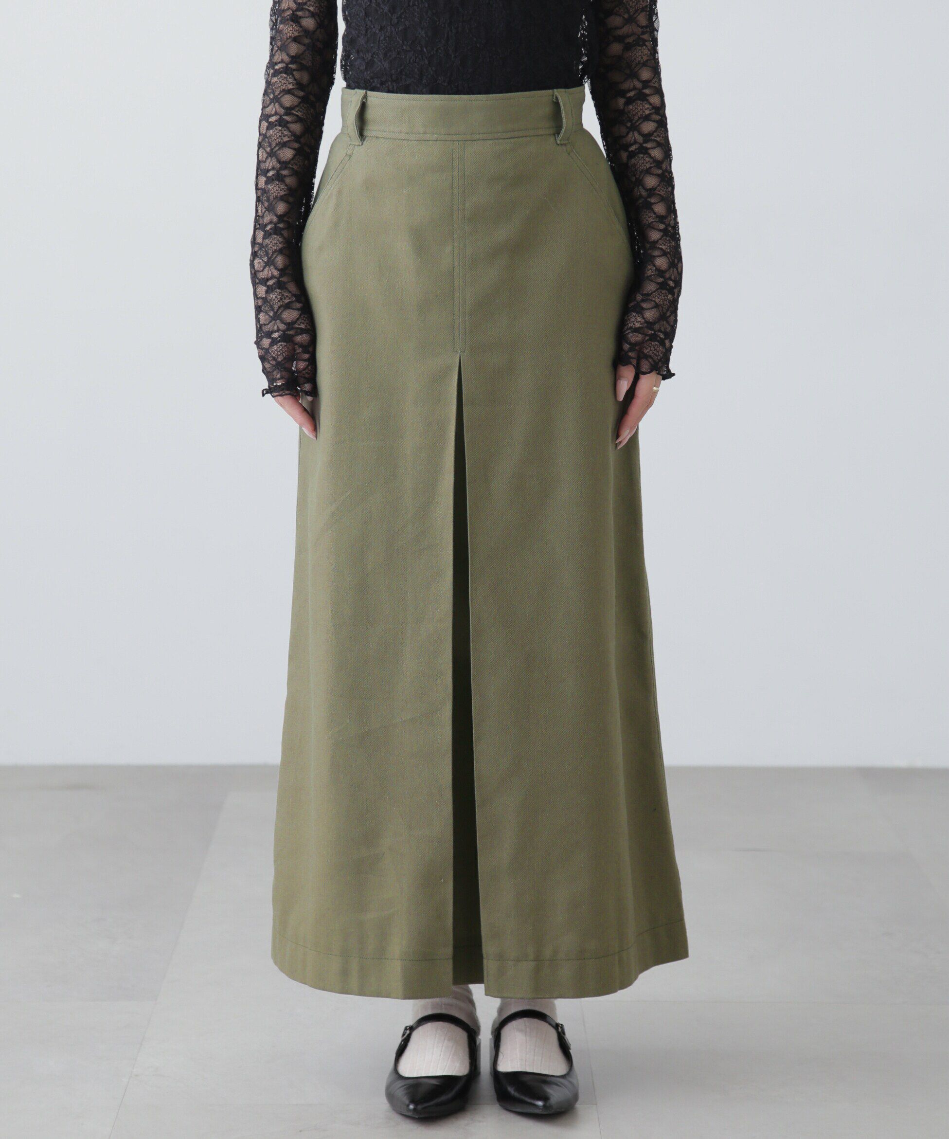  「フロントボックスタックマキシスカート」|スカート|