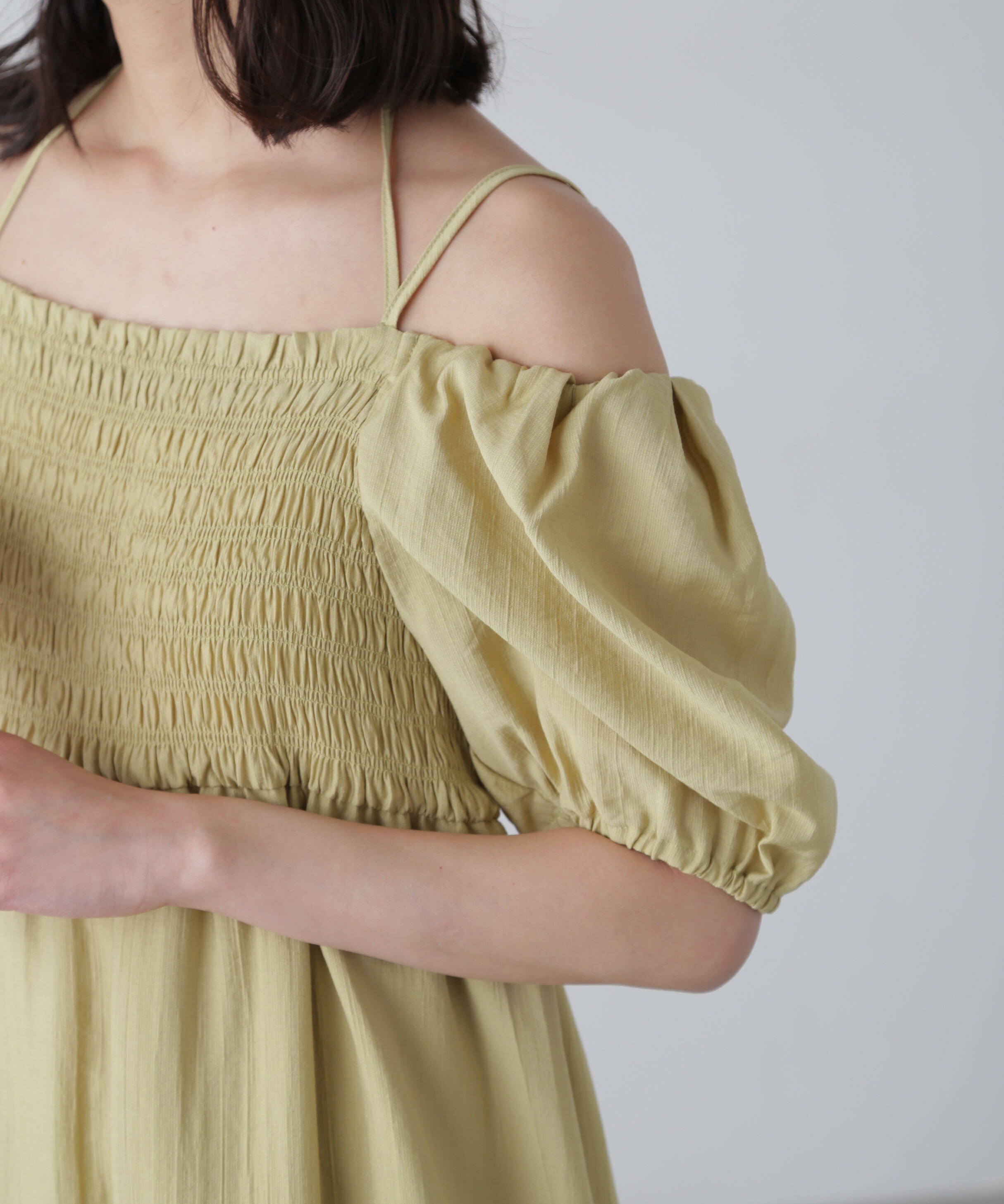  「シャーリング２ＷＡＹオフショルワンピース」|ワンピース|