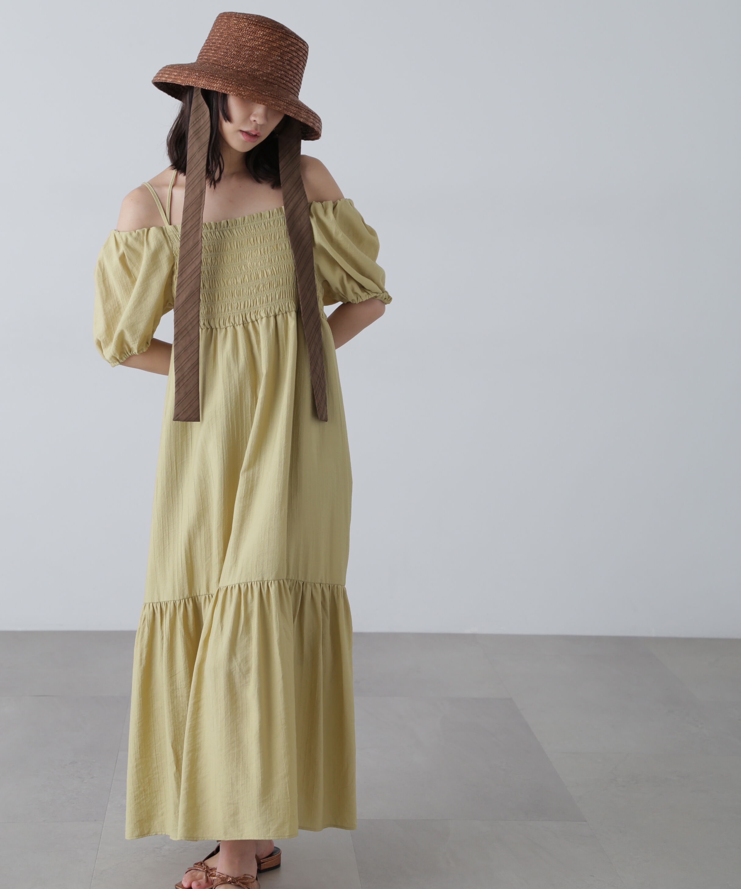  「シャーリング２ＷＡＹオフショルワンピース」|ワンピース|