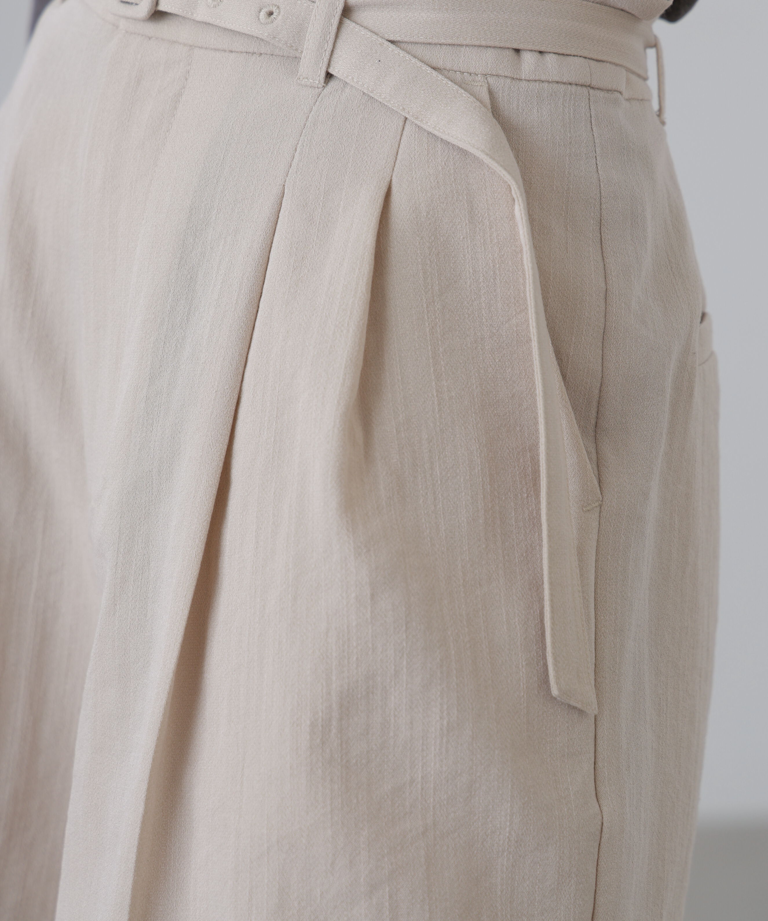  「麻調合繊タックベルト付きショートパンツ」|その他|