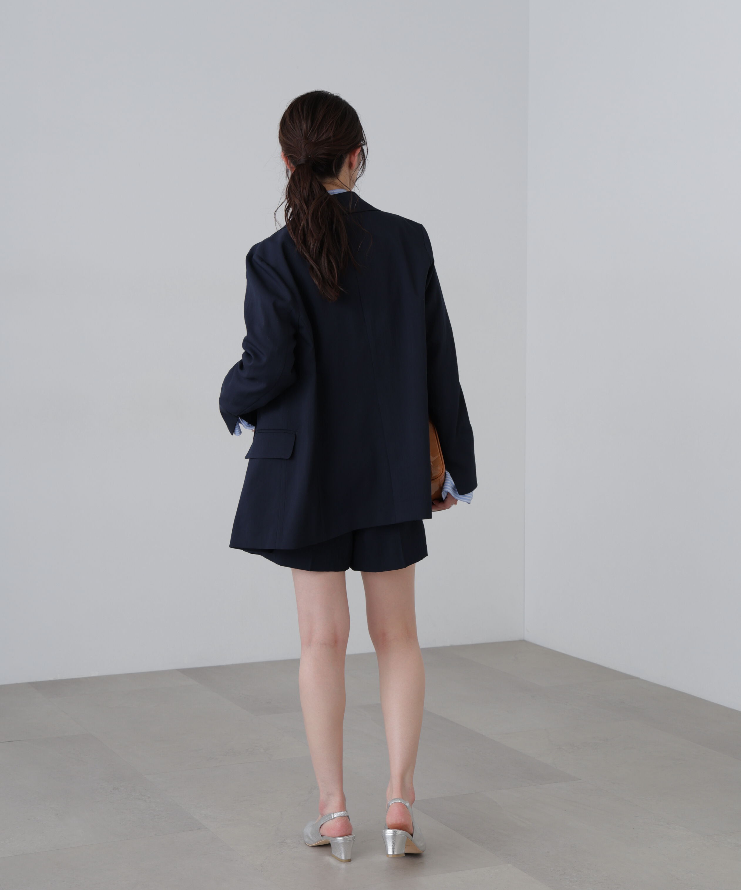  「麻調合繊タックベルト付きショートパンツ」|その他|