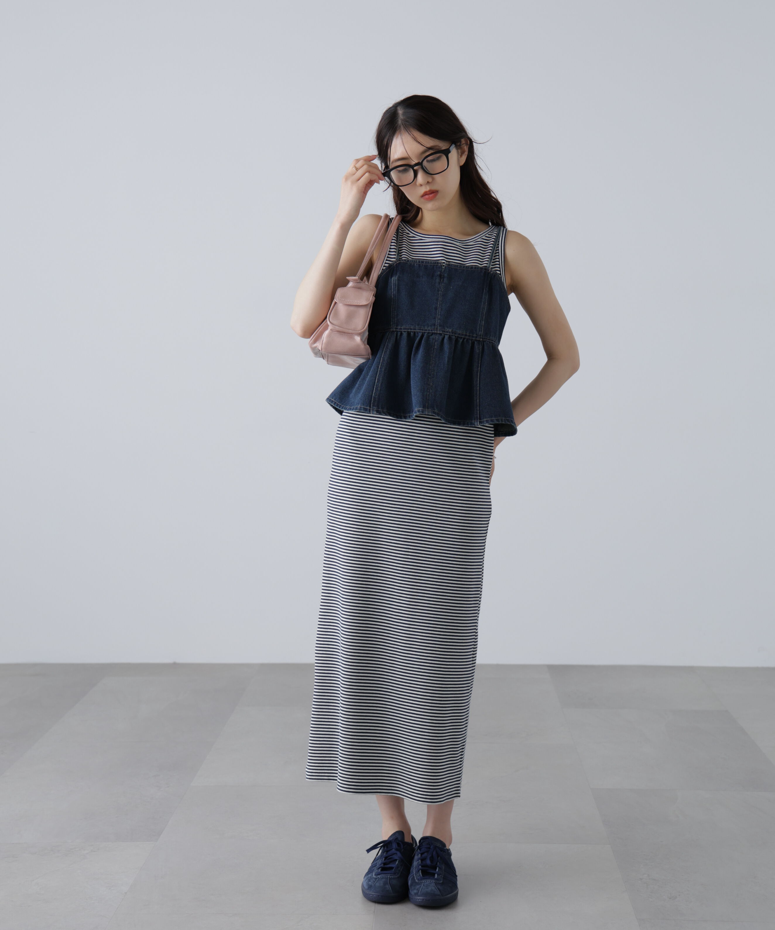  「ボートネックリブタンクトップワンピース」|ワンピース|