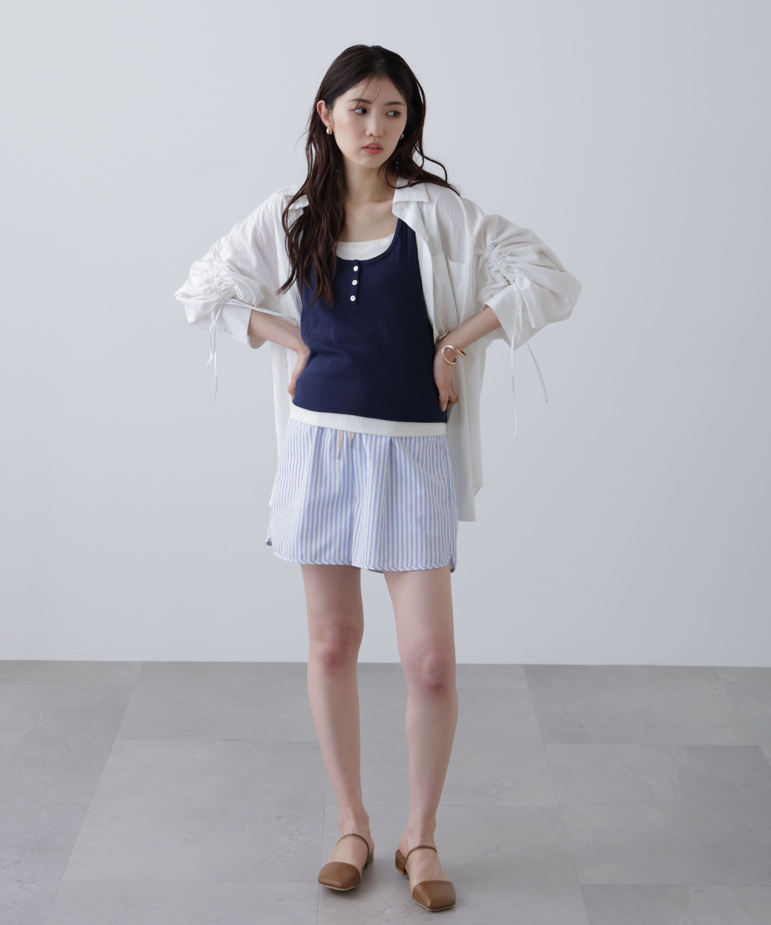  「〈セットアップ対応〉ストライプショートパンツ」|その他|