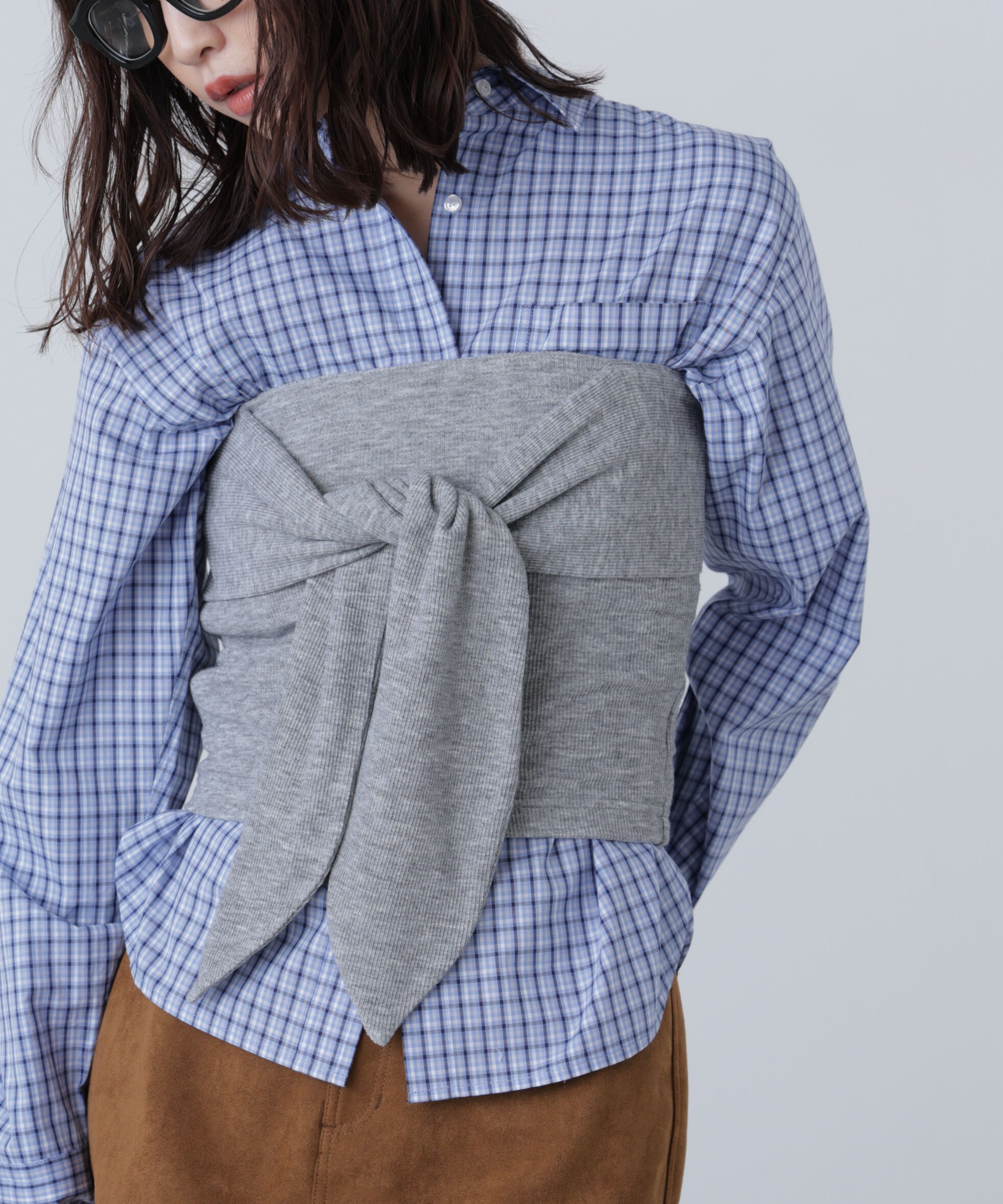  「リボンベアニットソービスチェ」|Tシャツ・カットソー|グレー