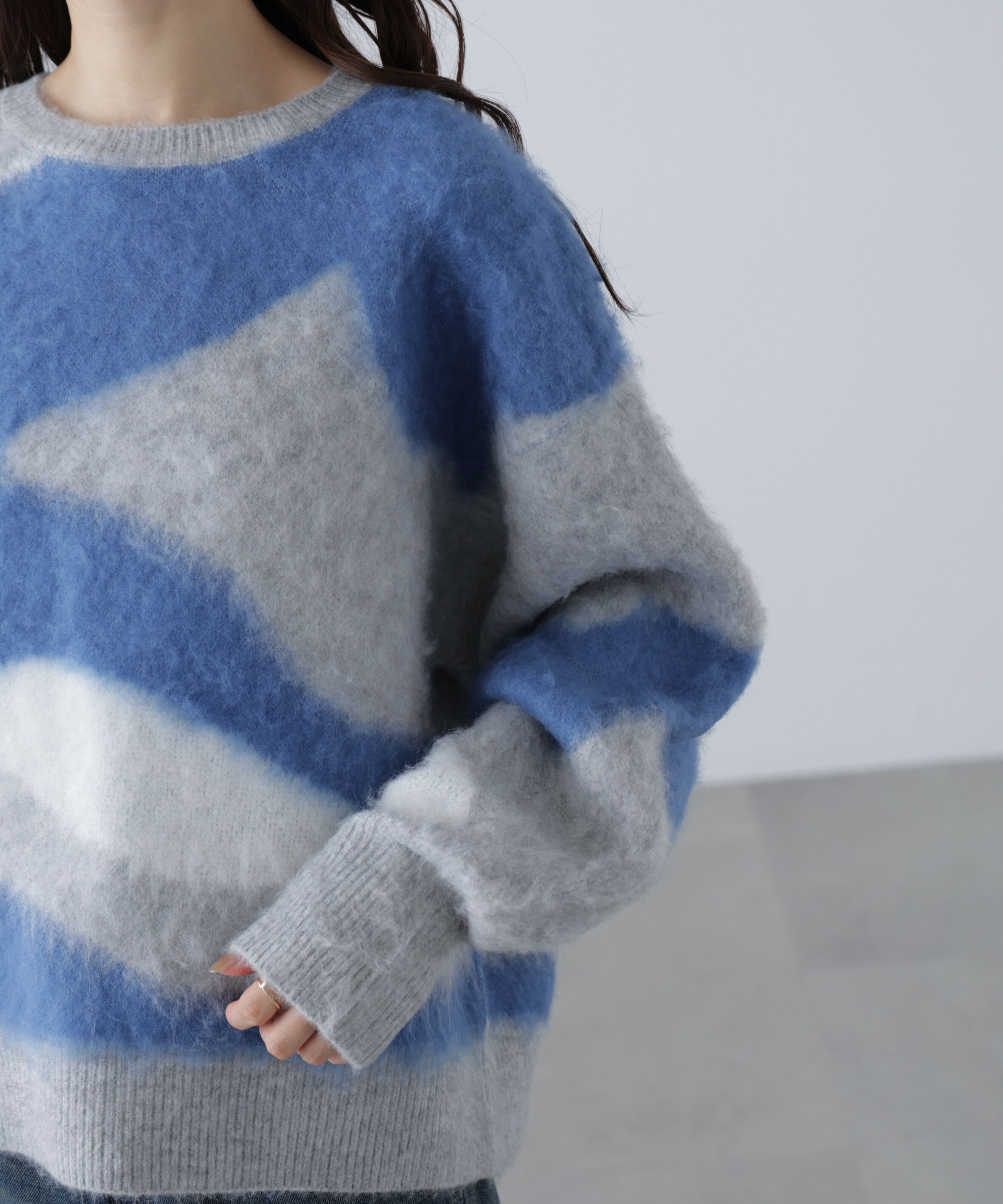  「起毛ニュアンス柄ニット」|ニット・セーター|