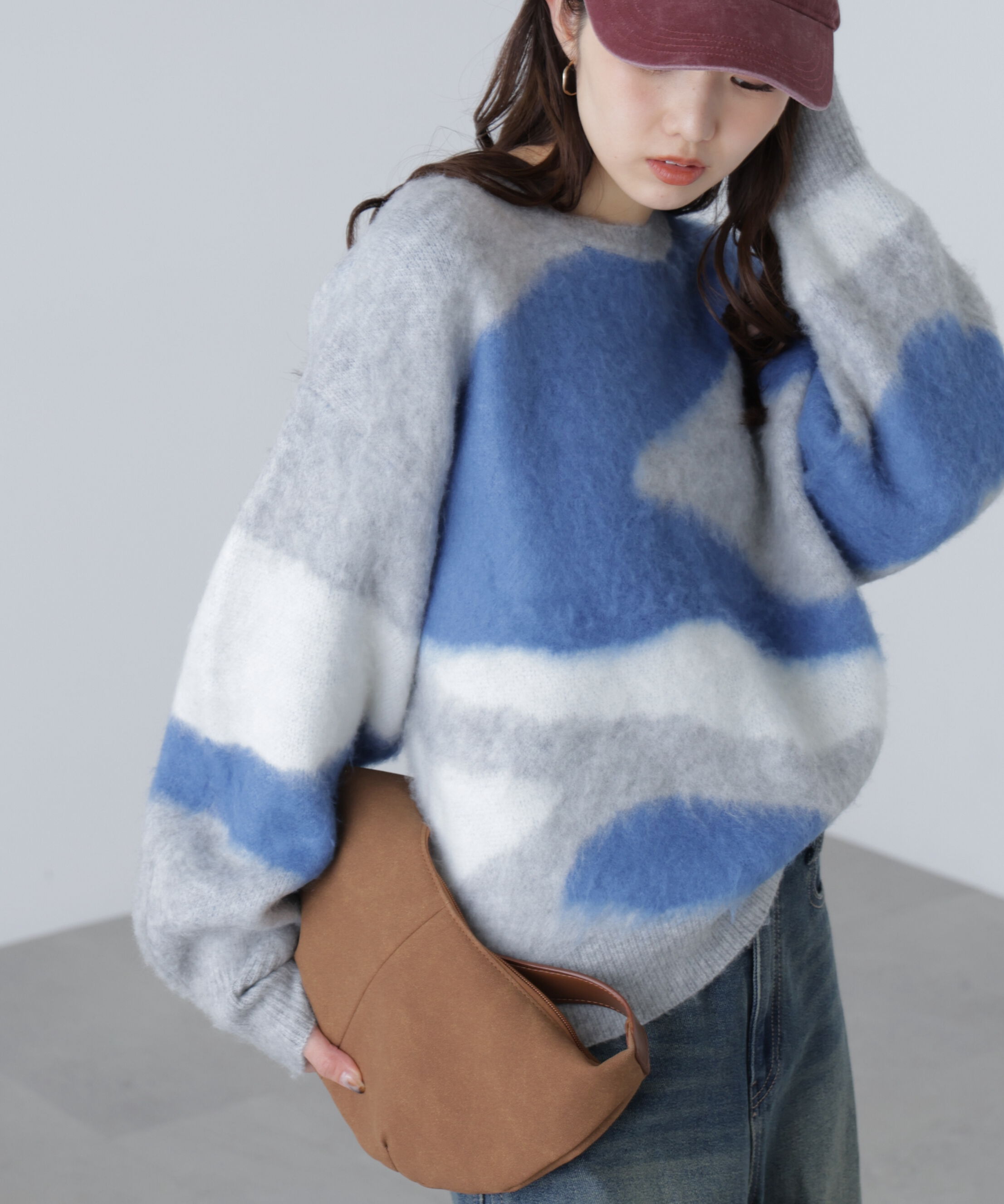  「起毛ニュアンス柄ニット」|ニット・セーター|