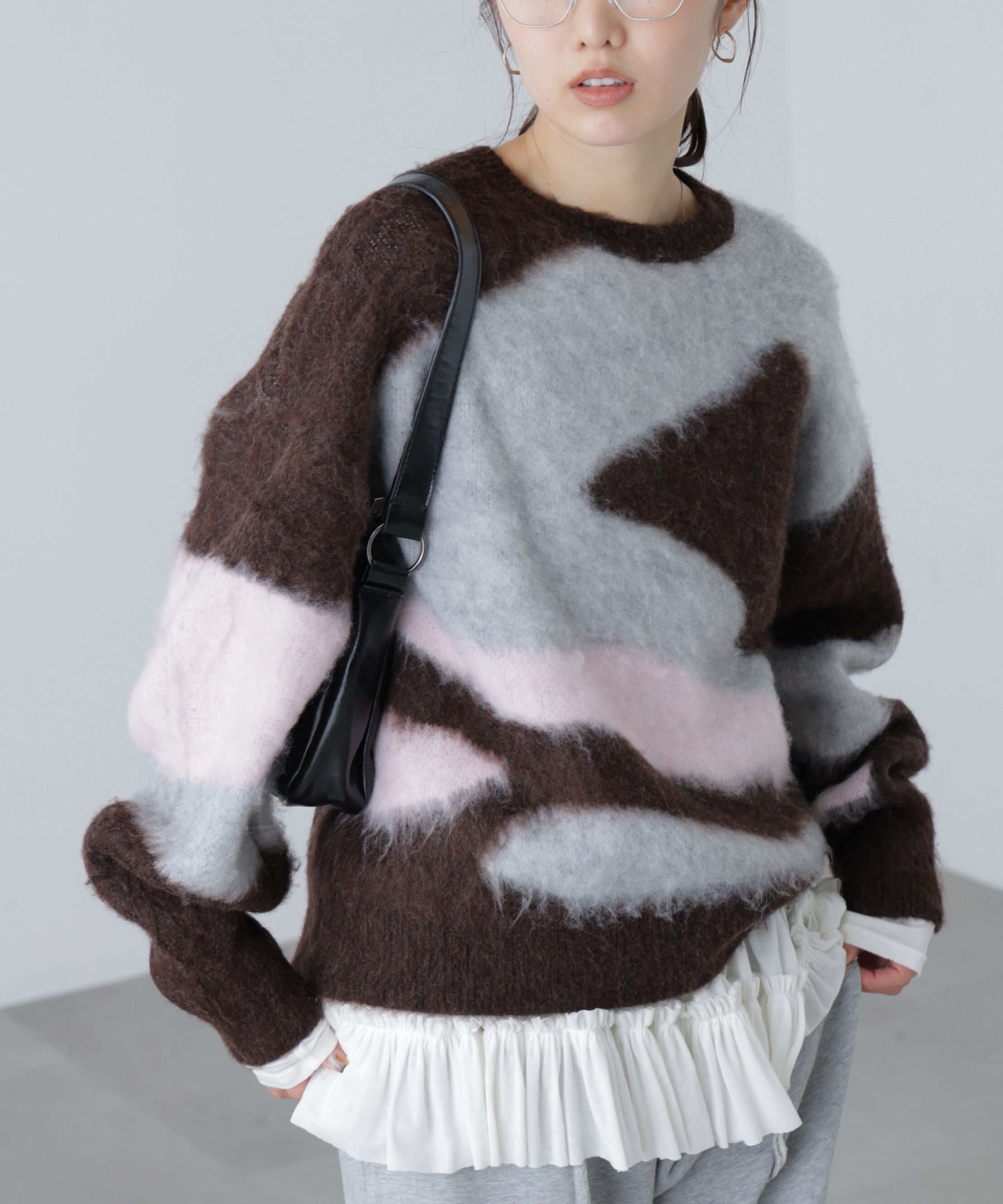  「起毛ニュアンス柄ニット」|ニット・セーター|