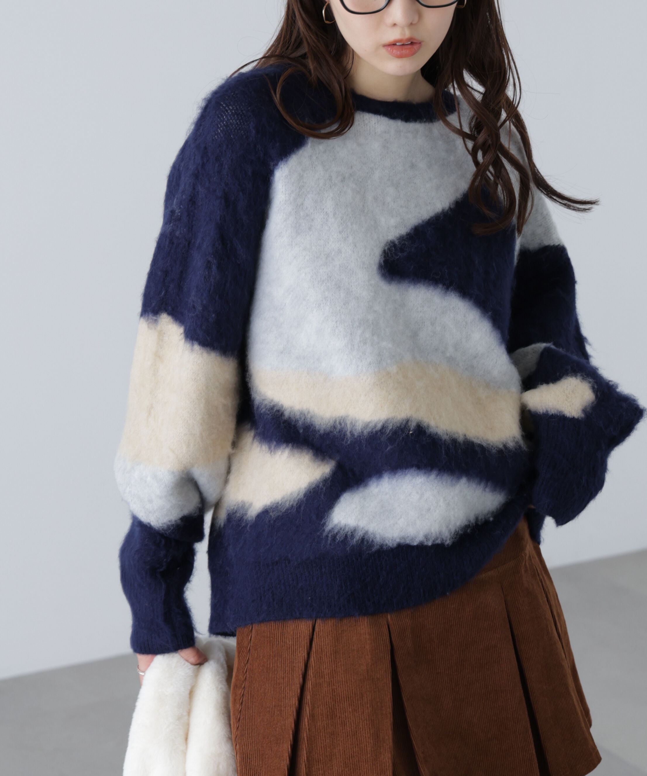  「起毛ニュアンス柄ニット」|ニット・セーター|