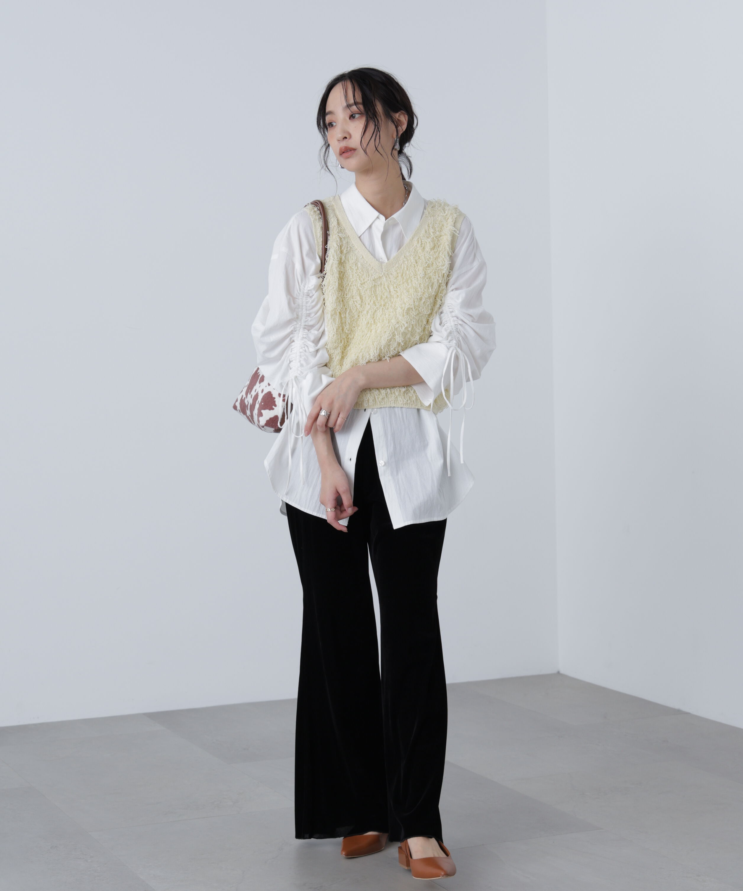  「袖シャーリングオーバーシャツ」|シャツ・ブラウス|