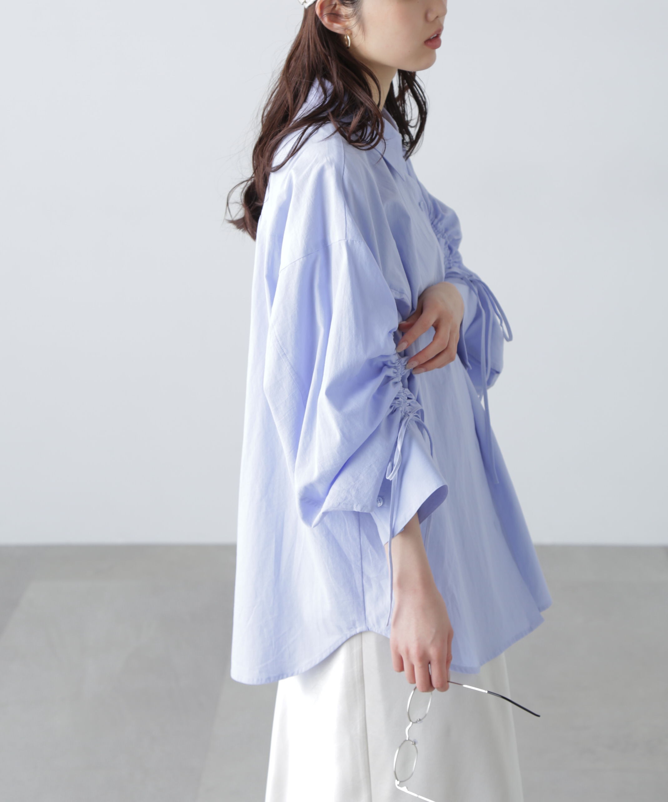  「袖シャーリングオーバーシャツ」|シャツ・ブラウス|