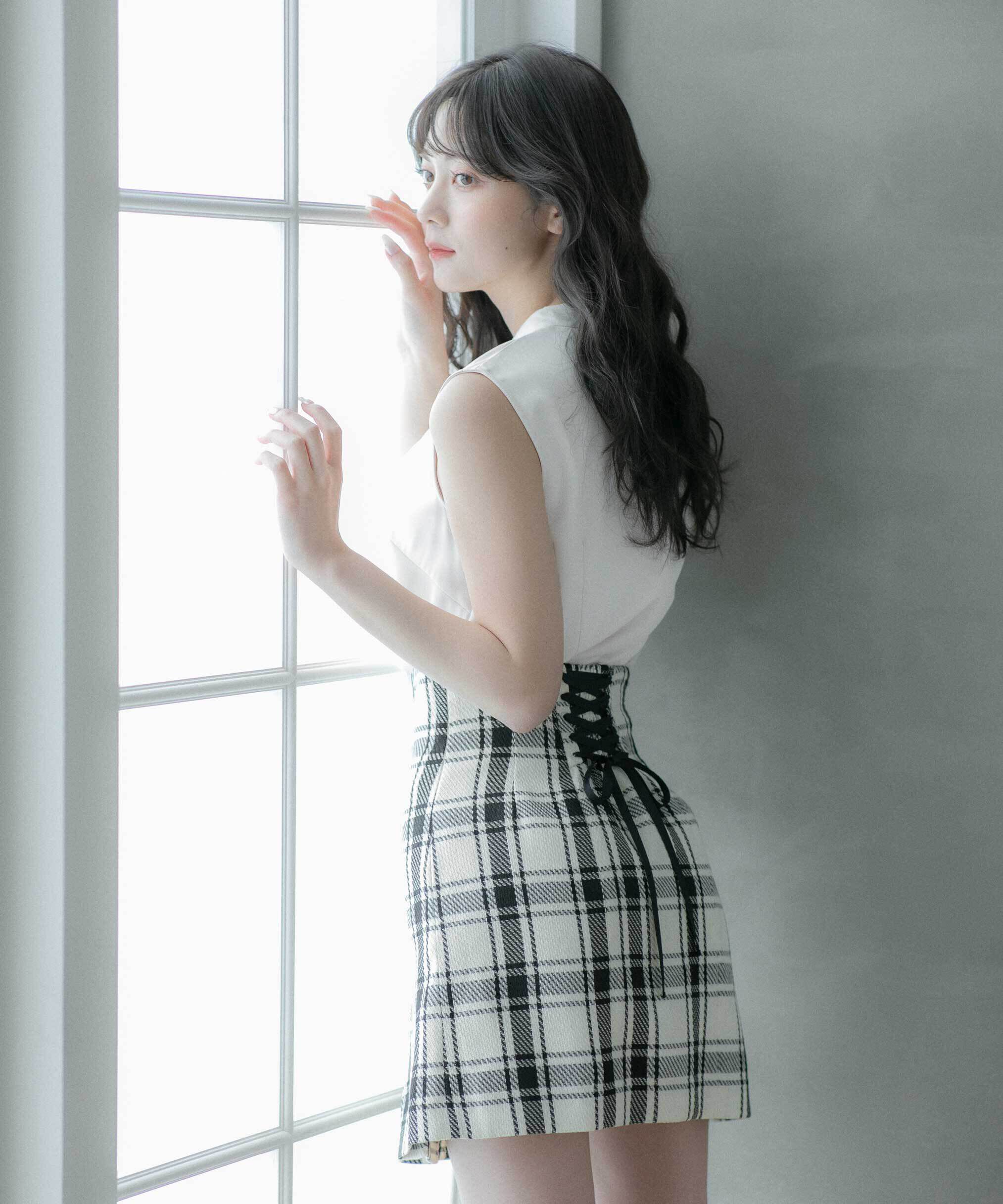  「ボックスプリーツタイトミニスカート」|スカート|