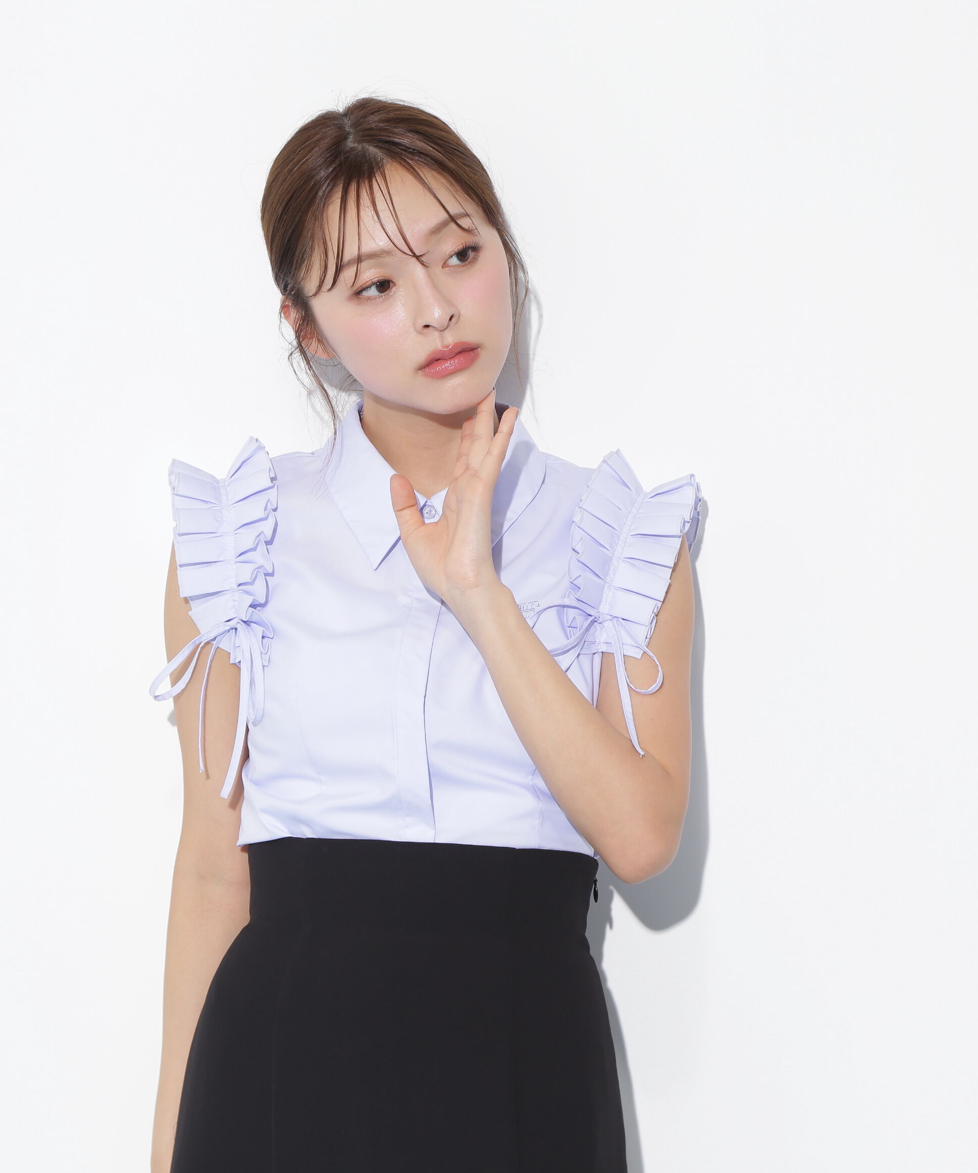  「ショルダーフリルブラウス」|シャツ・ブラウス|