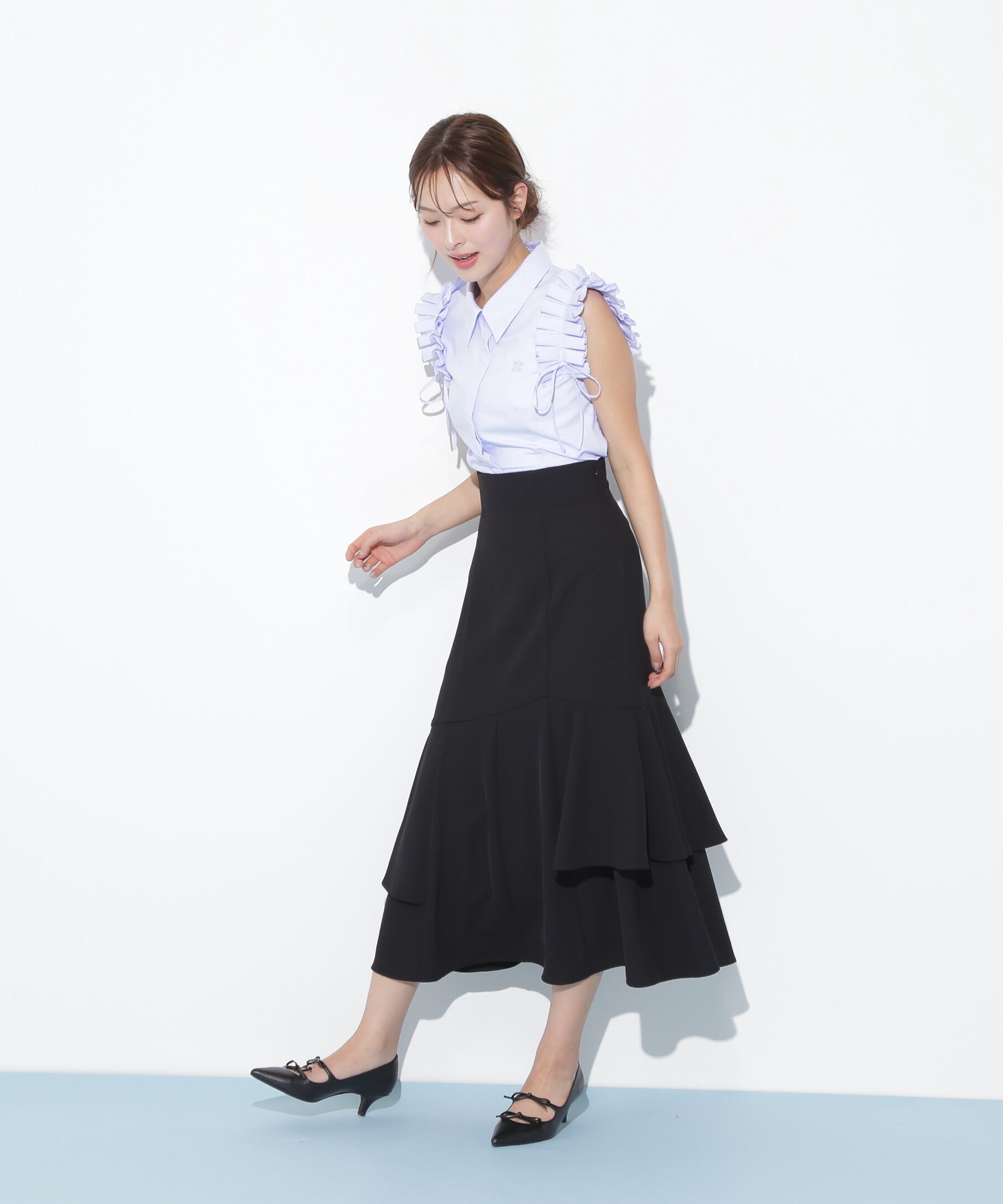  「ショルダーフリルブラウス」|シャツ・ブラウス|