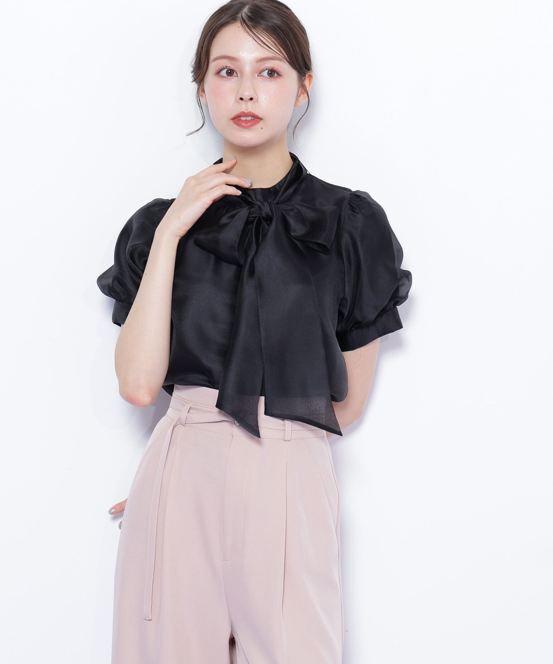  「バルーンスリーブボウタイブラウス」|シャツ・ブラウス|