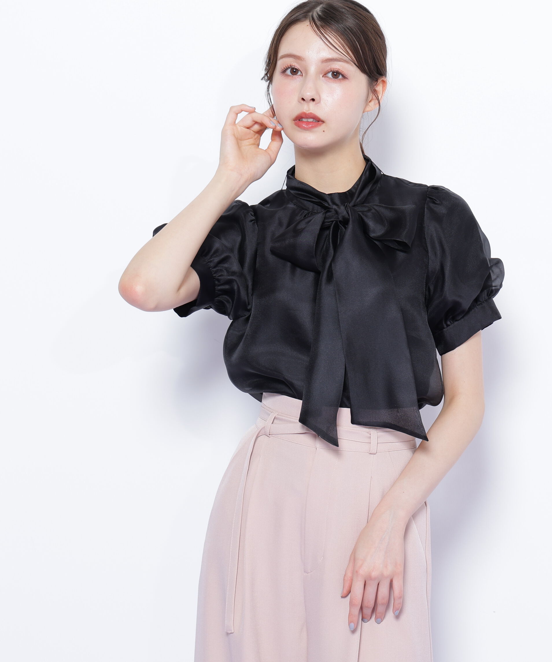  「バルーンスリーブボウタイブラウス」|シャツ・ブラウス|