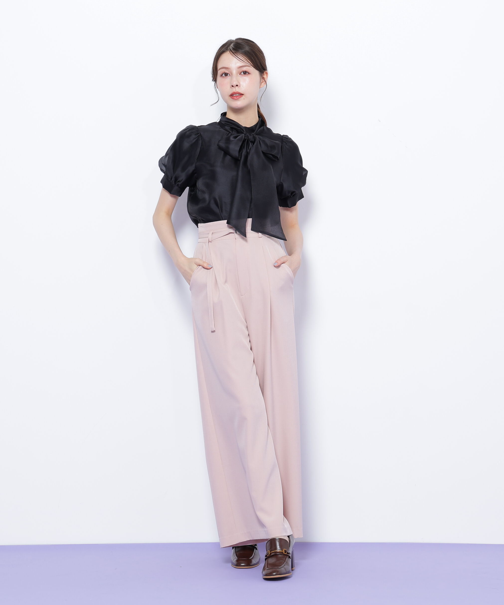  「バルーンスリーブボウタイブラウス」|シャツ・ブラウス|