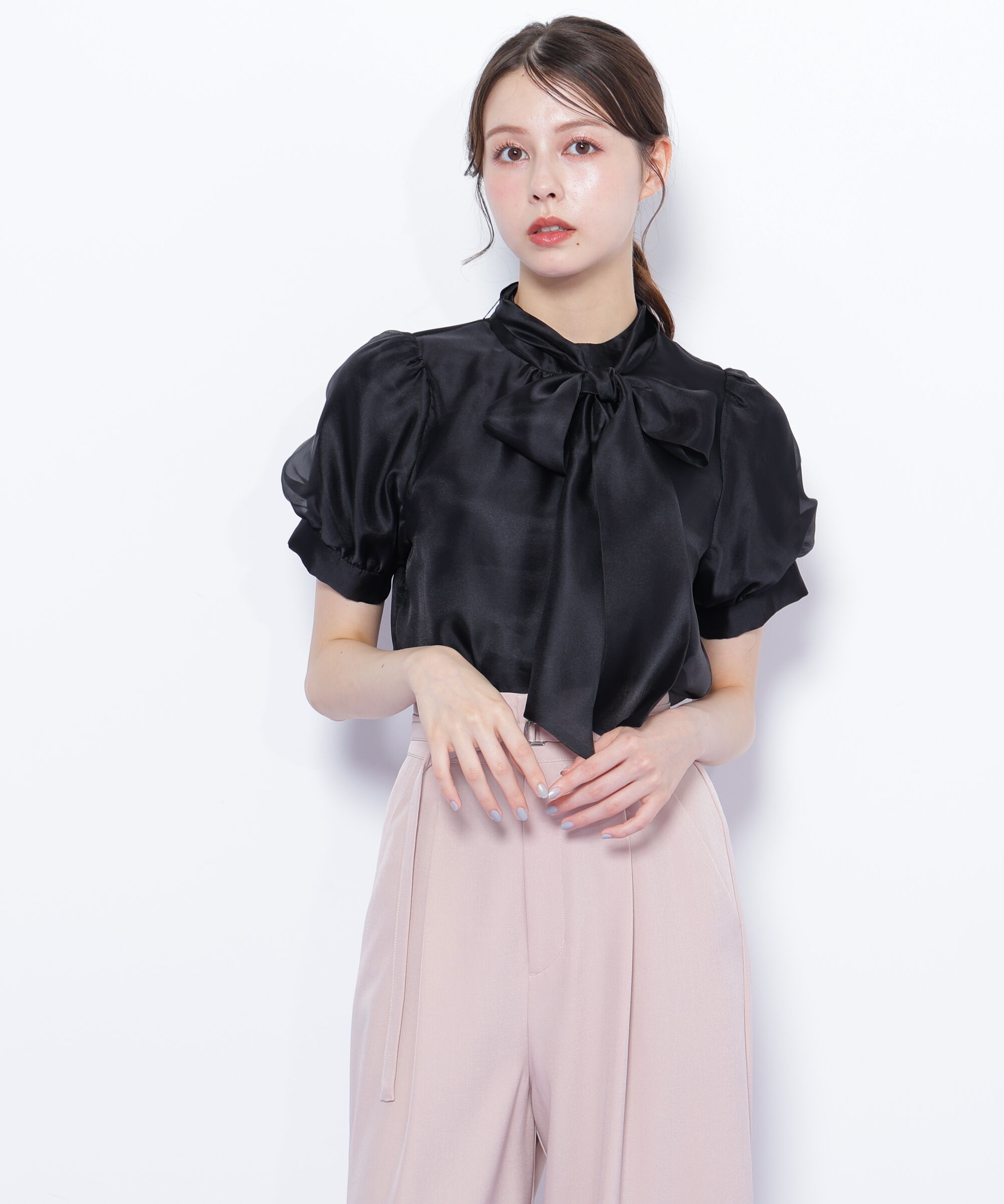  「バルーンスリーブボウタイブラウス」|シャツ・ブラウス|