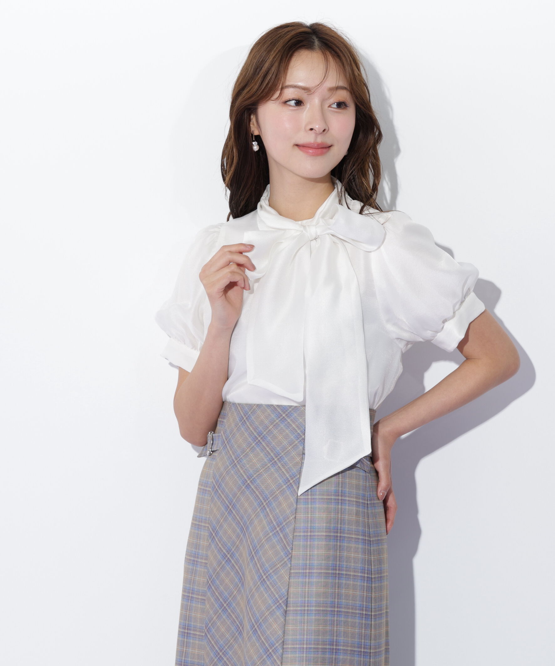  「バルーンスリーブボウタイブラウス」|シャツ・ブラウス|