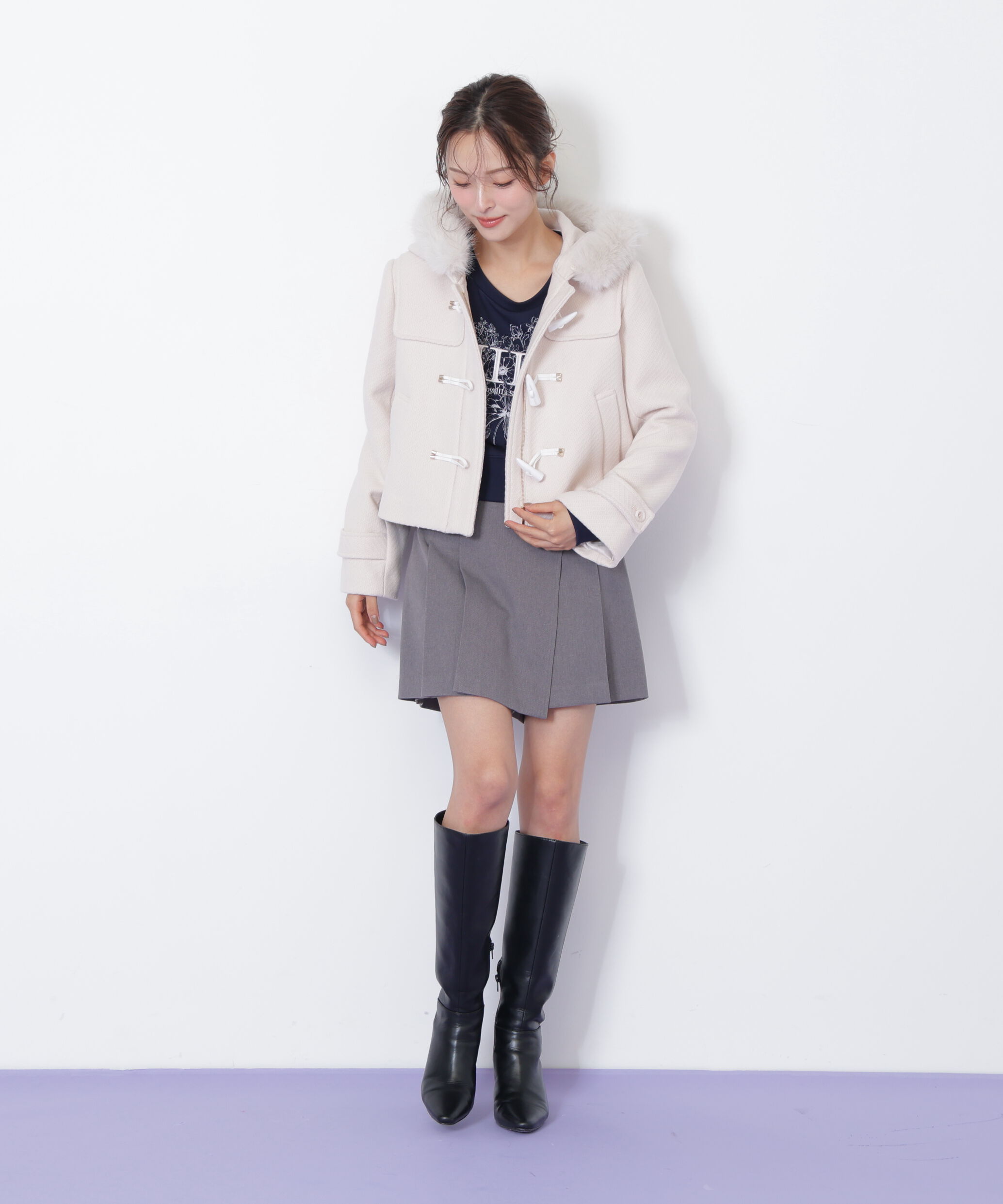  「フェイクファー付ショートダッフルコート」|その他|