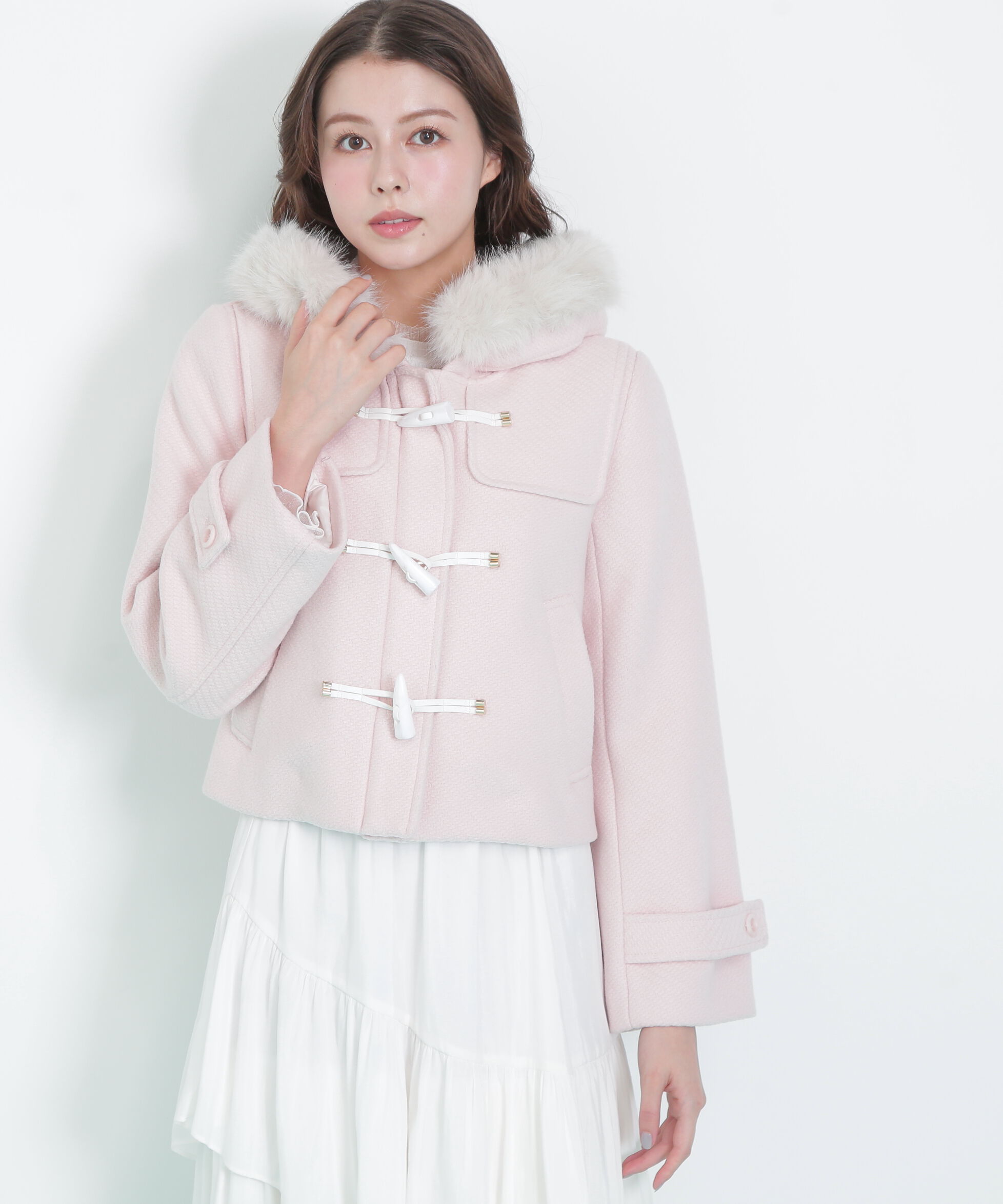  「フェイクファー付ショートダッフルコート」|その他|