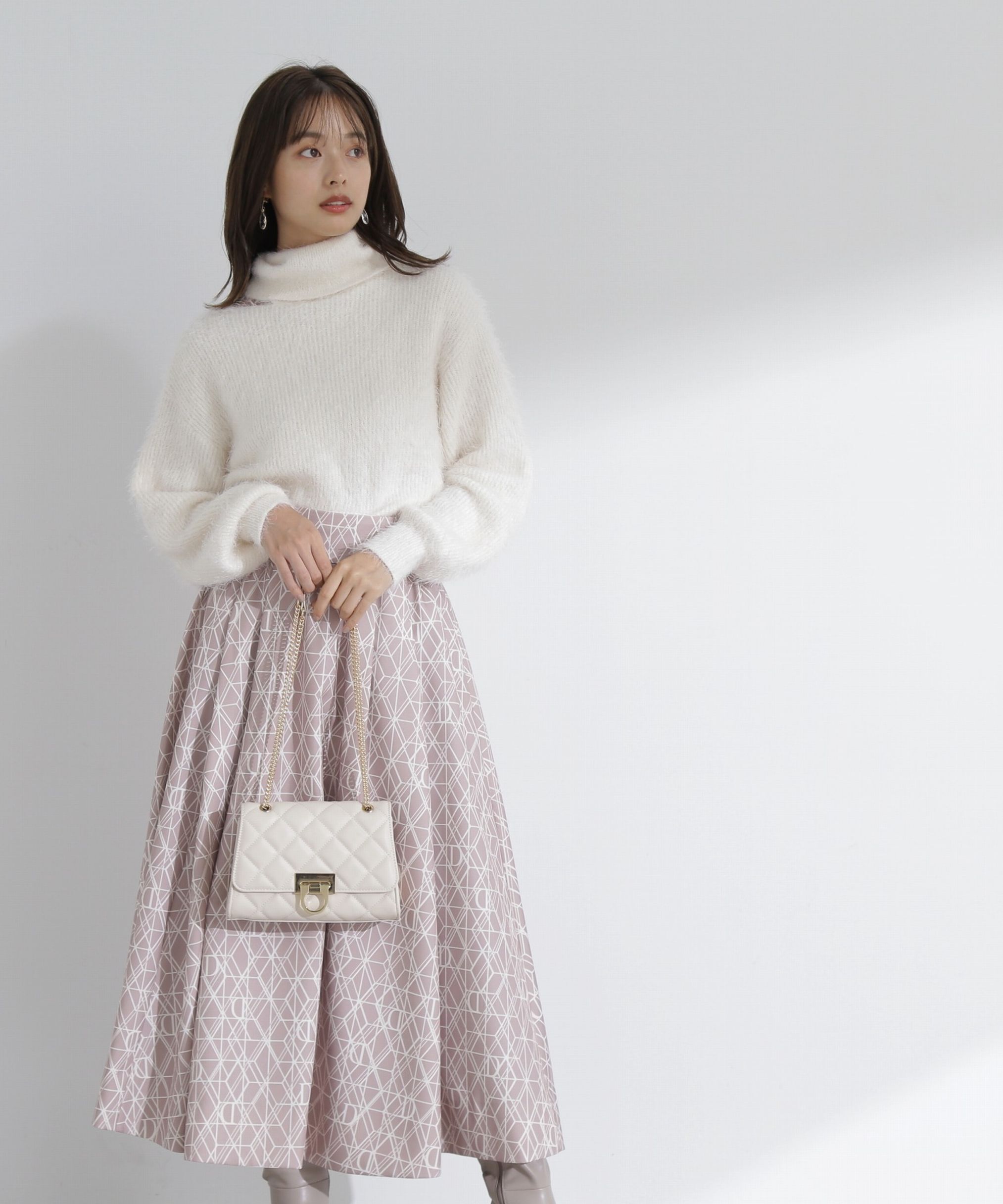 PROPORTION BODY DRESSING「モノグラムタックフレアスカート」|スカート|