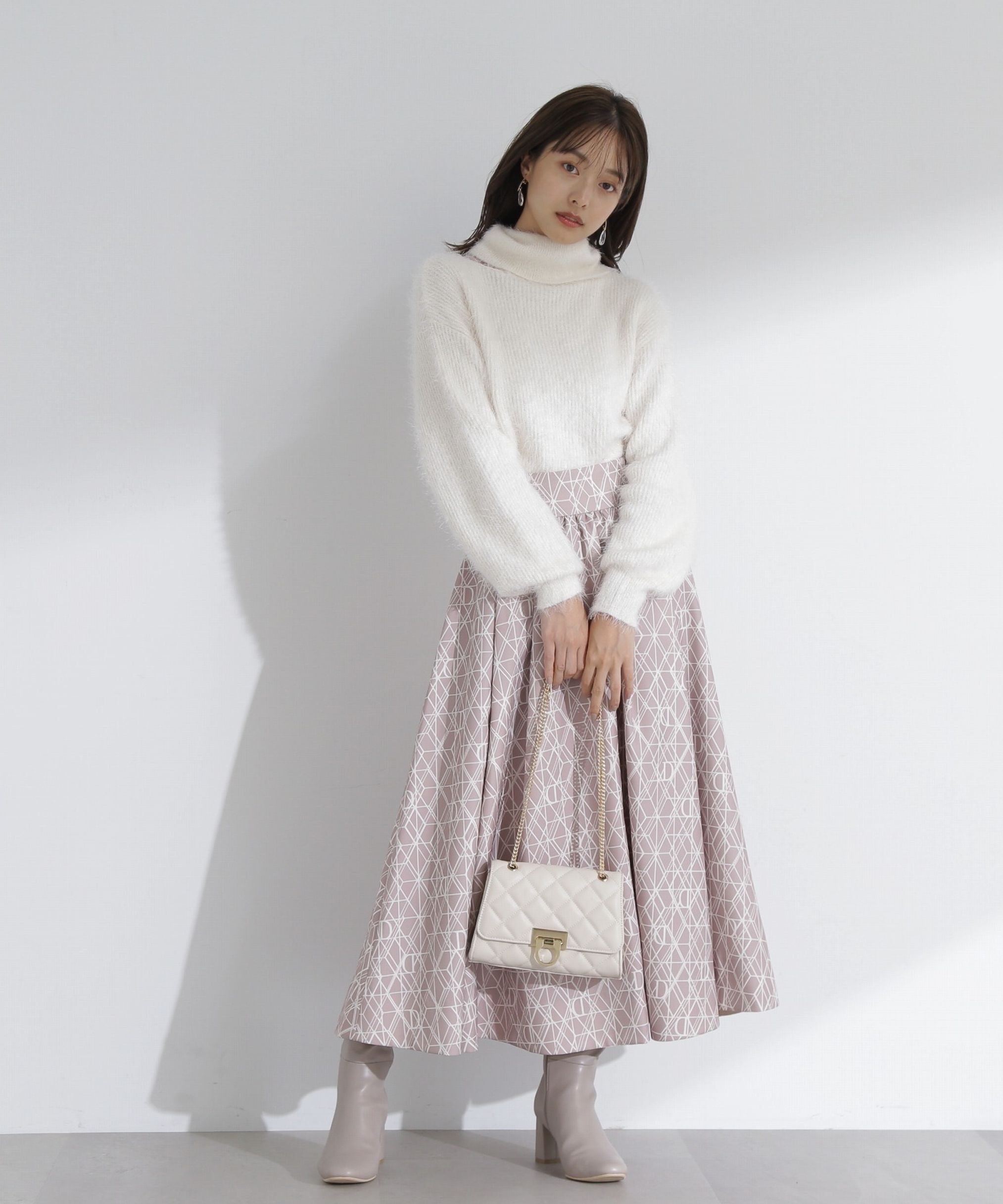 PROPORTION BODY DRESSING「モノグラムタックフレアスカート」|スカート|