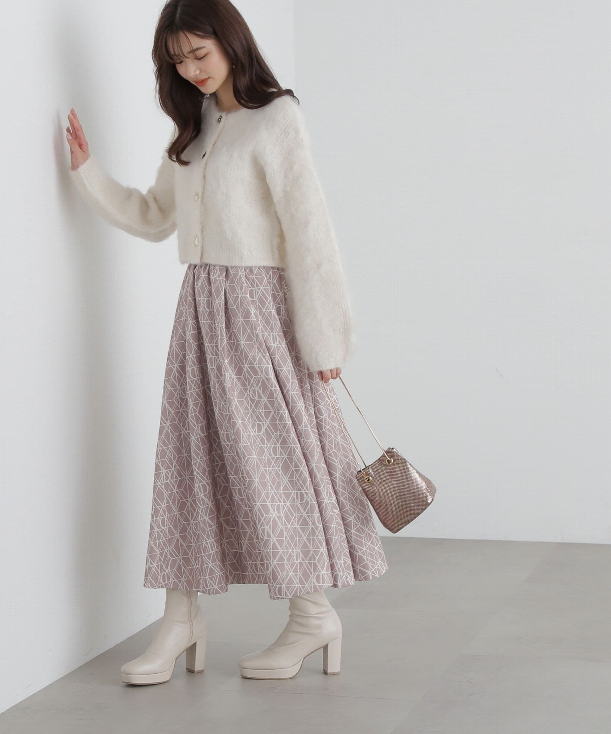 PROPORTION BODY DRESSING「モノグラムタックフレアスカート」|スカート|