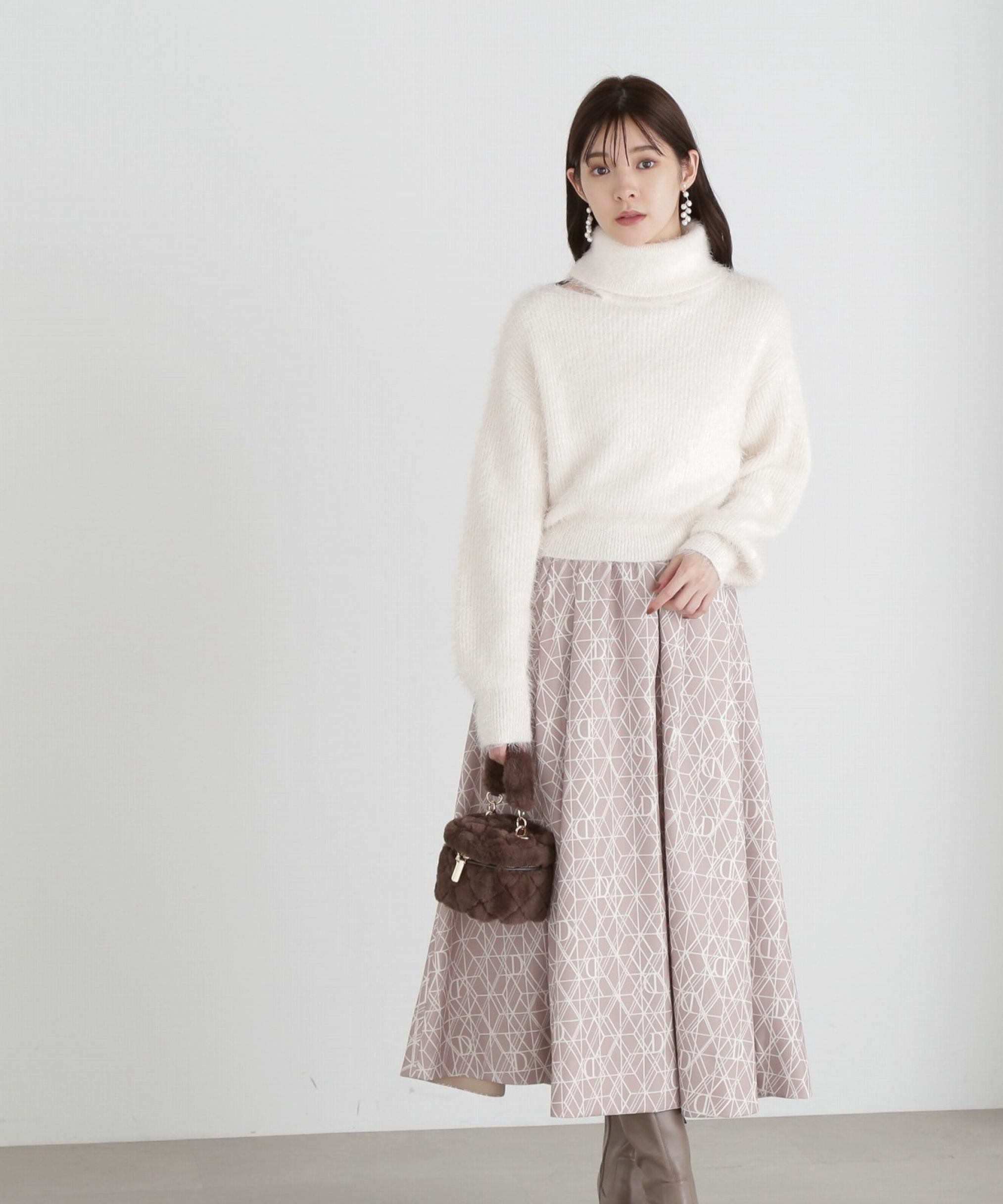 PROPORTION BODY DRESSING「モノグラムタックフレアスカート」|スカート|